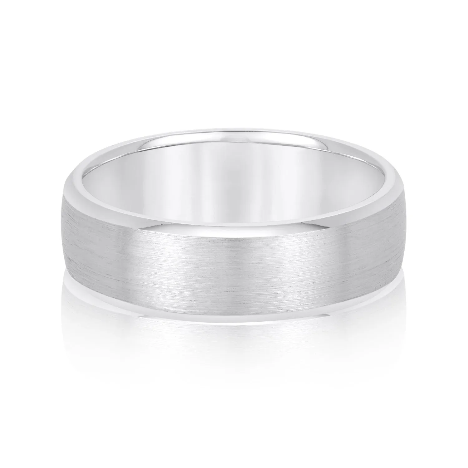 Men's Beveled Edge Matte Wedding Band