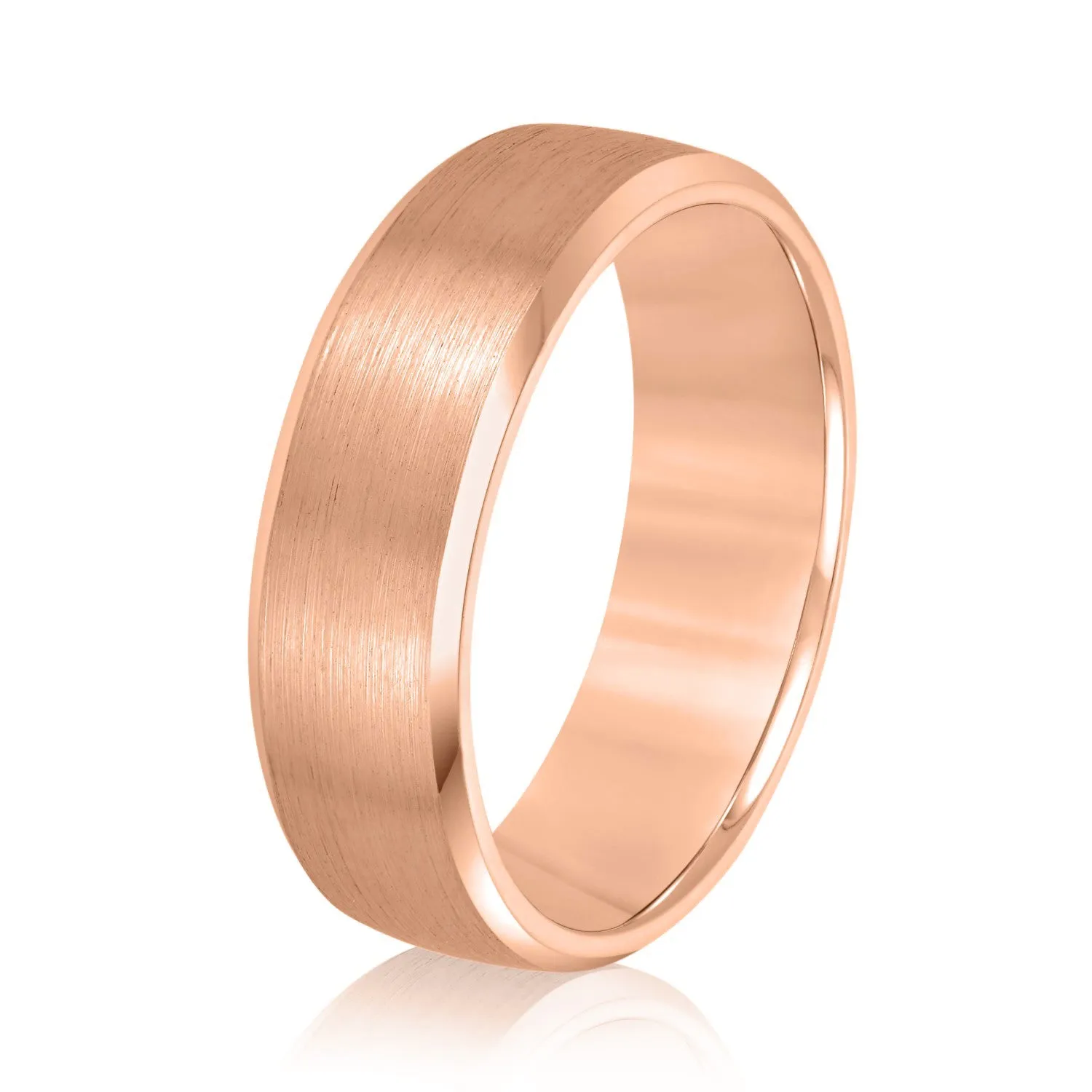 Men's Beveled Edge Matte Wedding Band