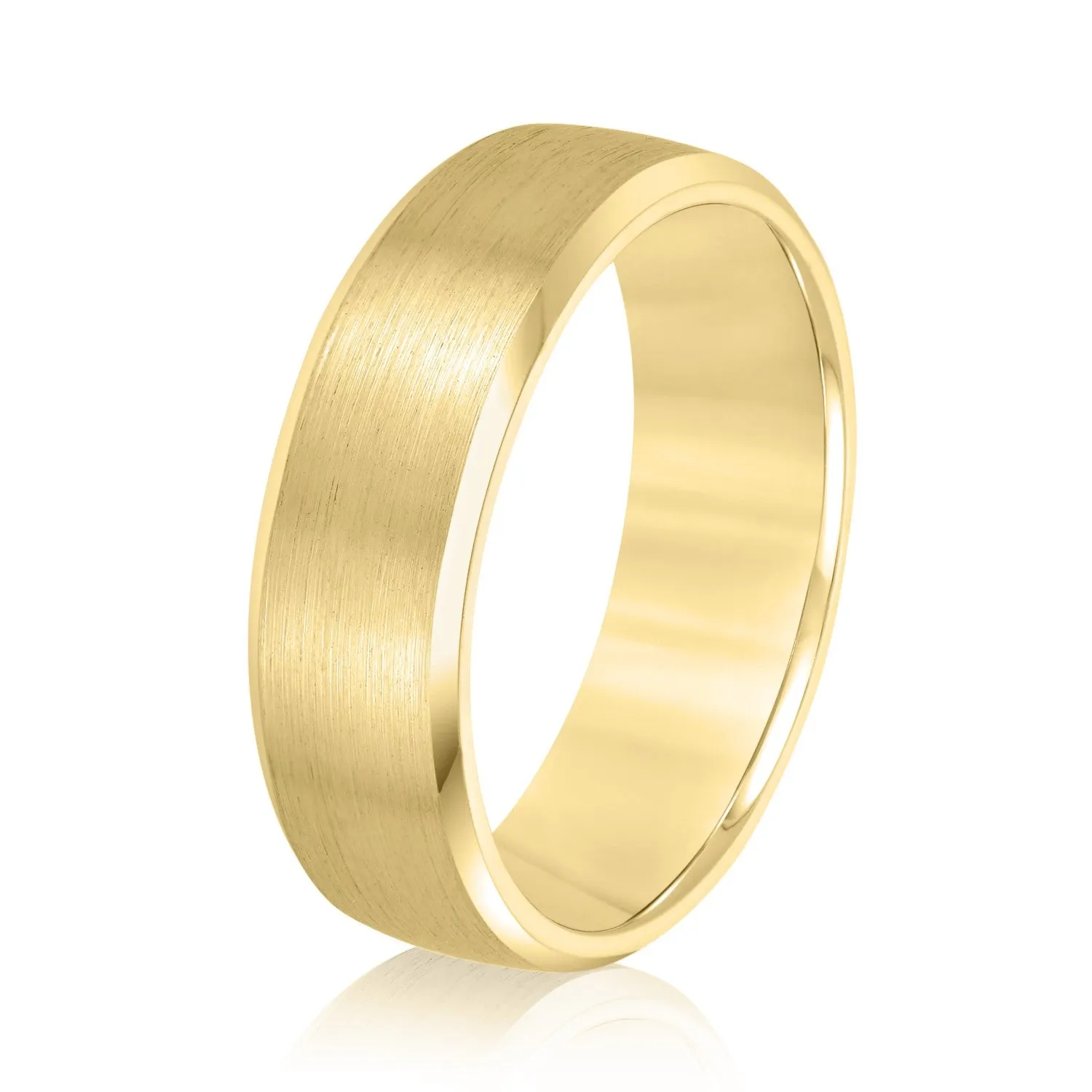 Men's Beveled Edge Matte Wedding Band