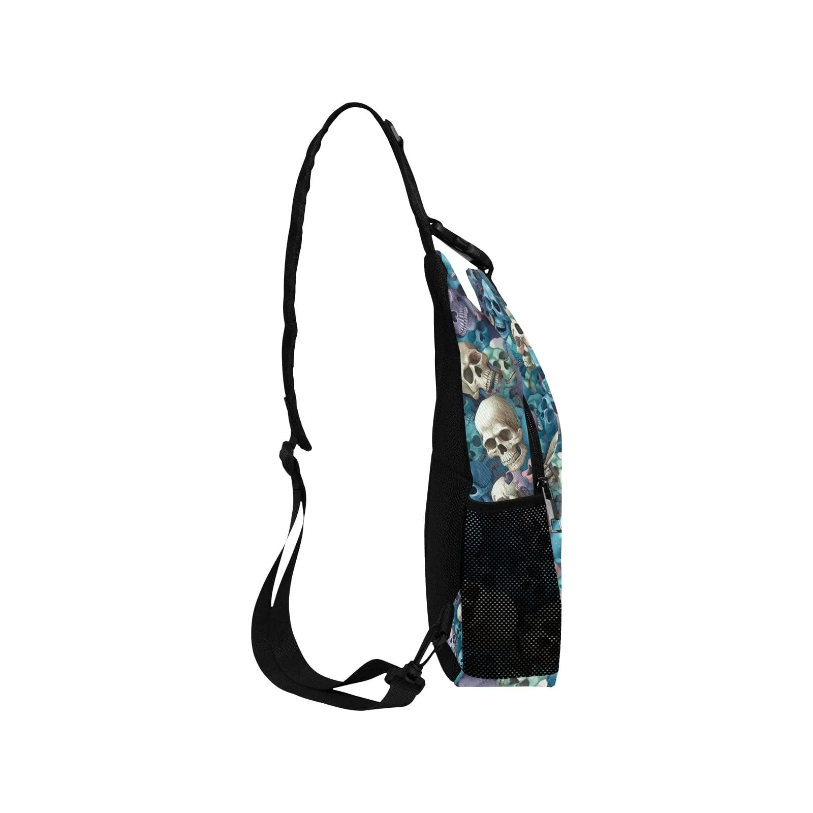 Men's Blue Skulls Casual Chest Bag