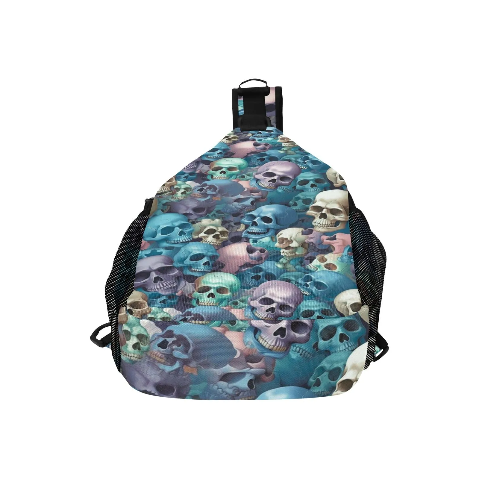 Men's Blue Skulls Casual Chest Bag
