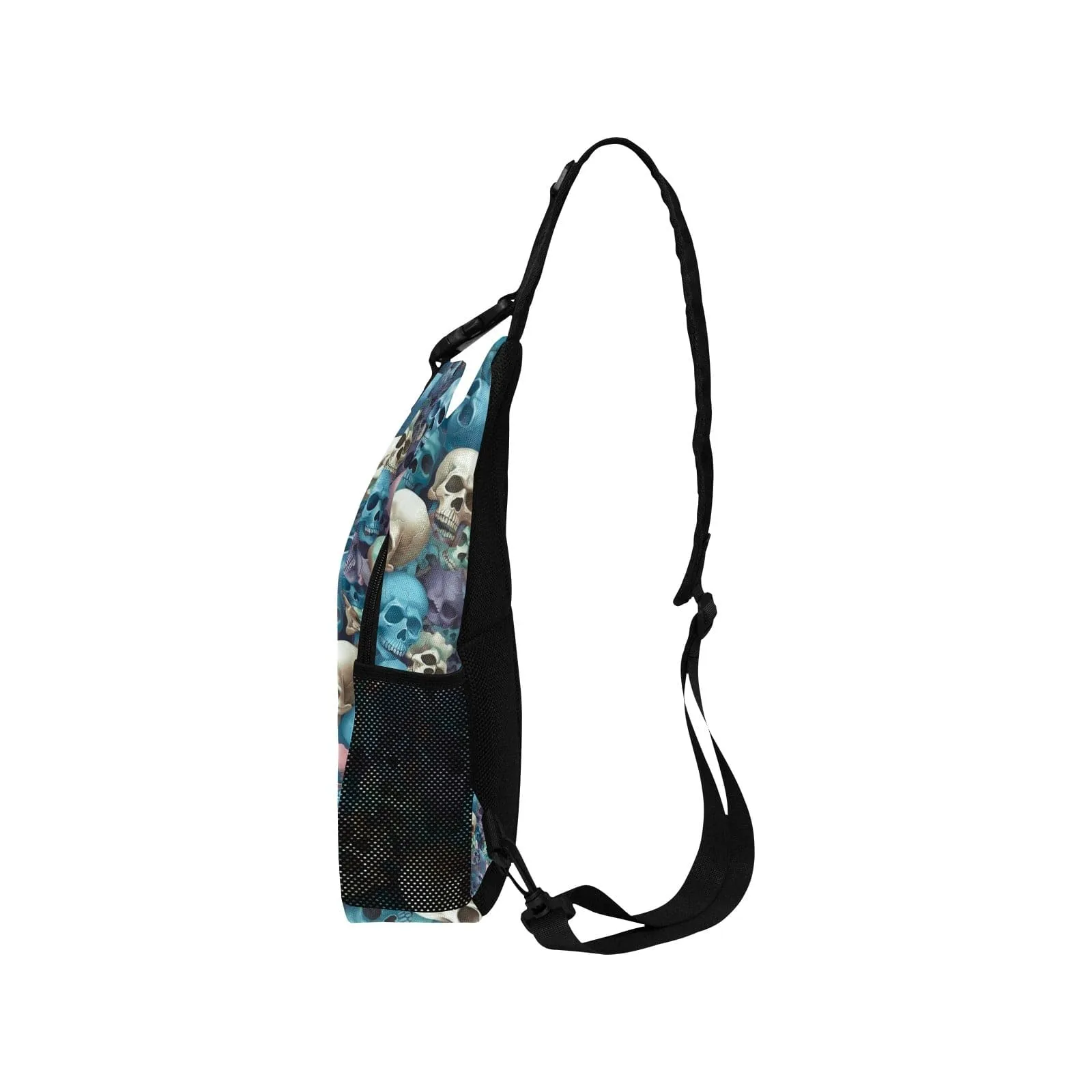 Men's Blue Skulls Casual Chest Bag