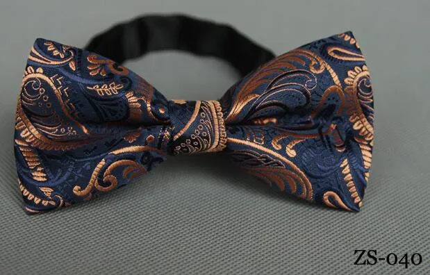 Men's Bow Tie Gold Paisley Bow tie