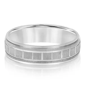 Men's Box-Patterned Brushed Wedding Band