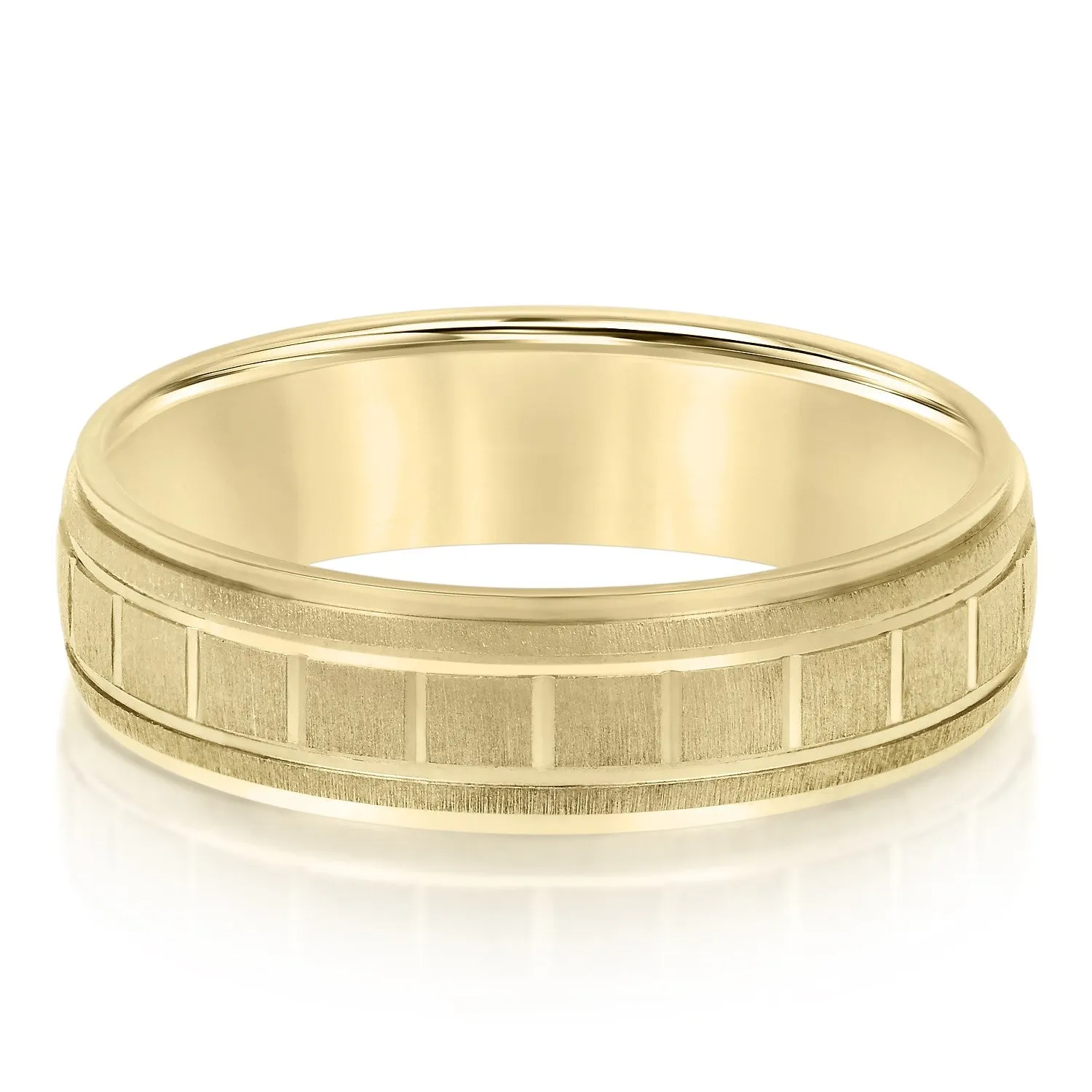 Men's Box-Patterned Brushed Wedding Band