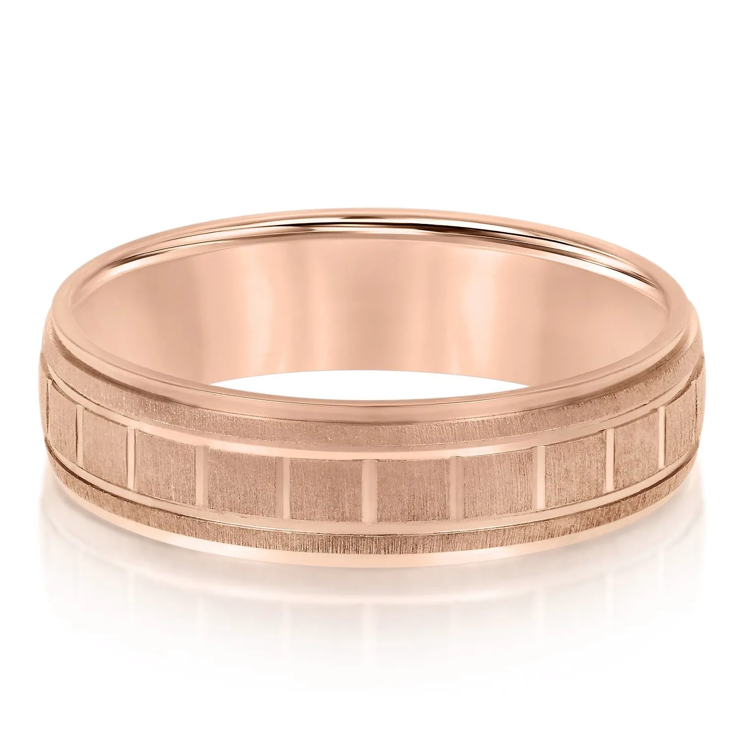 Men's Box-Patterned Brushed Wedding Band