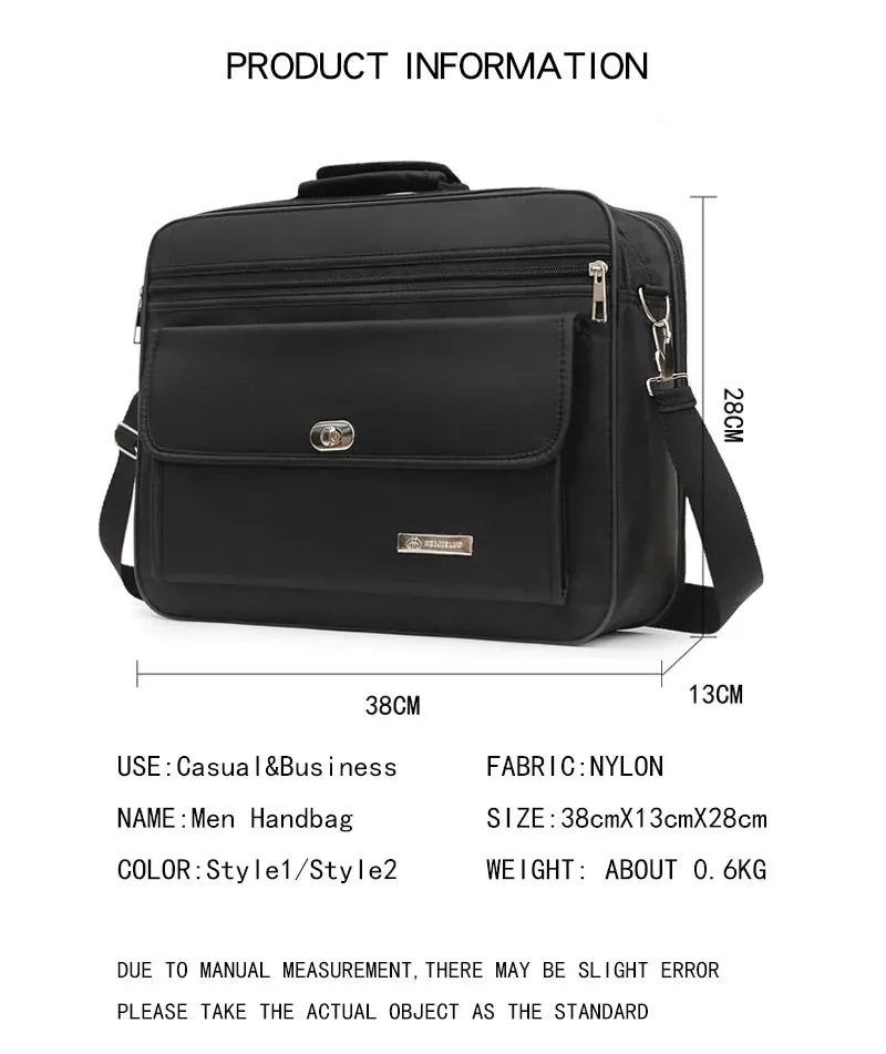 Men's Briefcase Handbags 17inch Large Capacity Men Business Bag Casual Men Shoulder Bag Brand Good Quality Messenger Bag