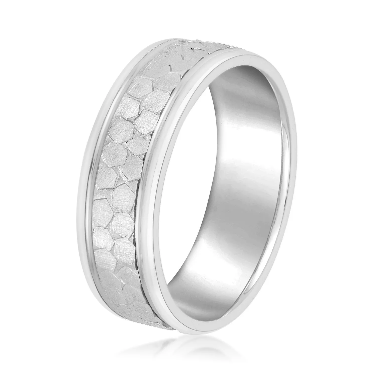 Men's Classic Flat Hammered Band