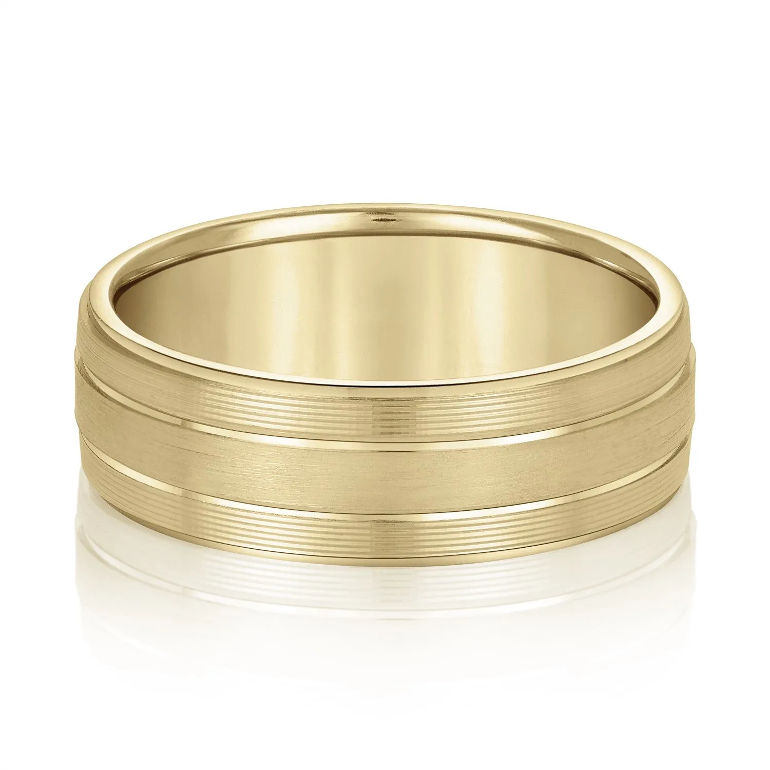 Men's Classic Ridged Edge Wedding Band