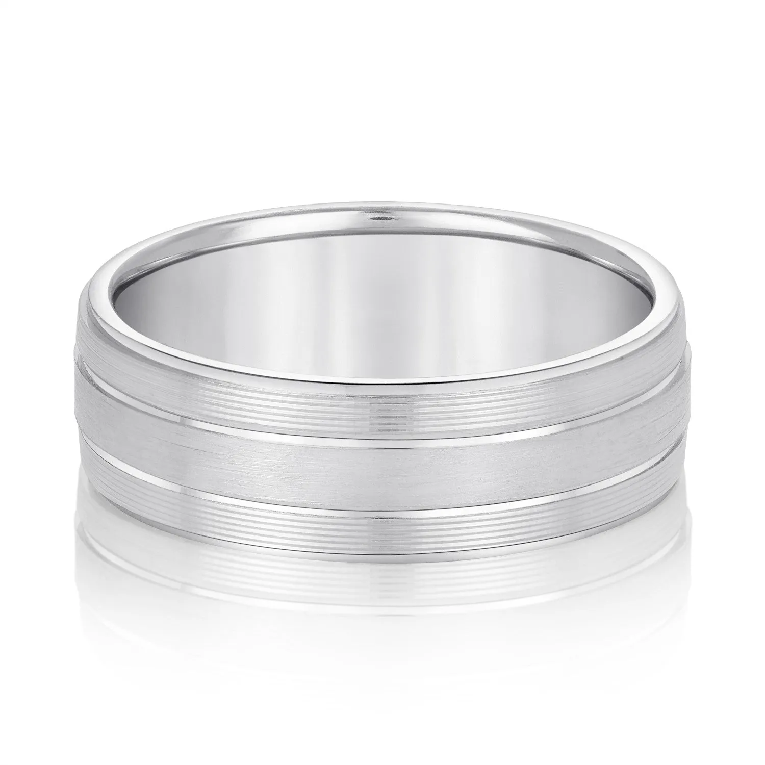 Men's Classic Ridged Edge Wedding Band