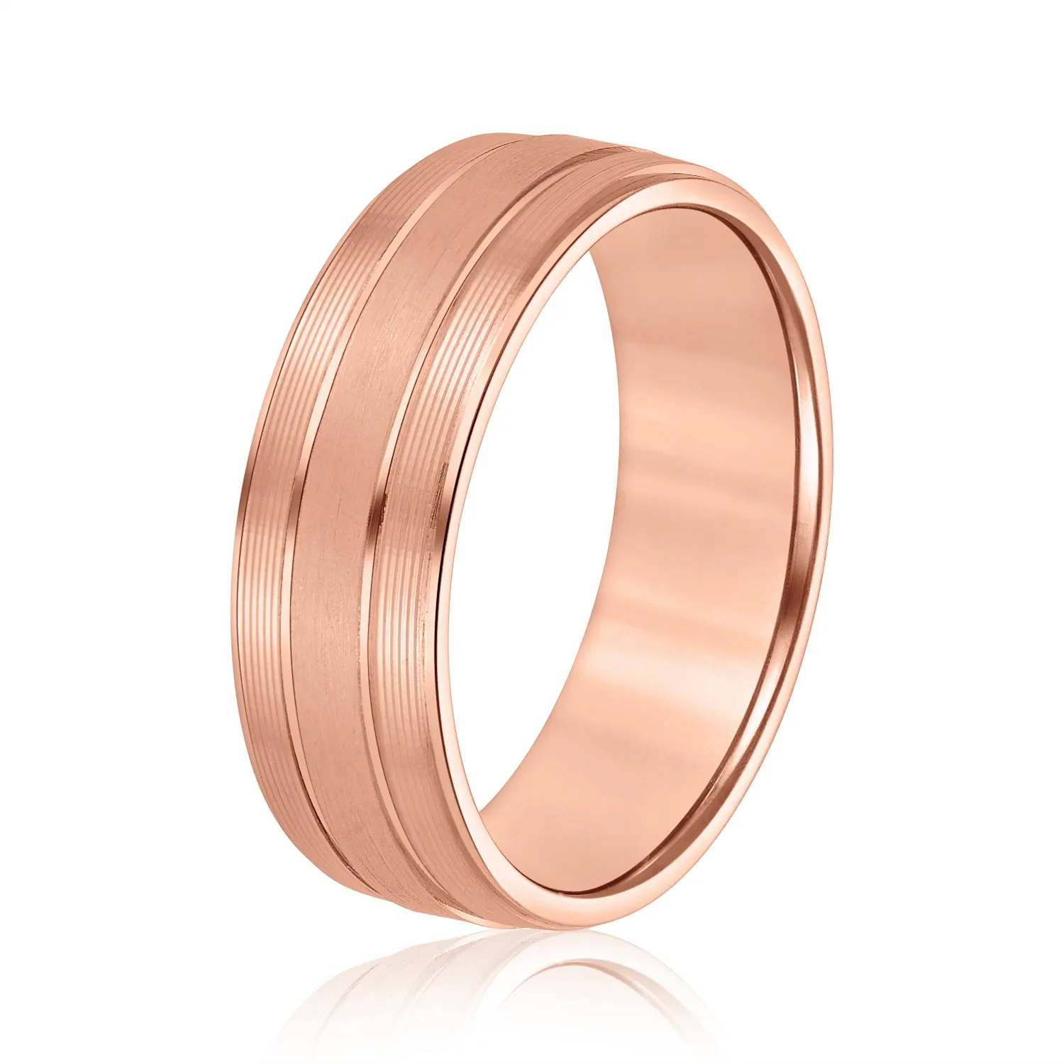 Men's Classic Ridged Edge Wedding Band