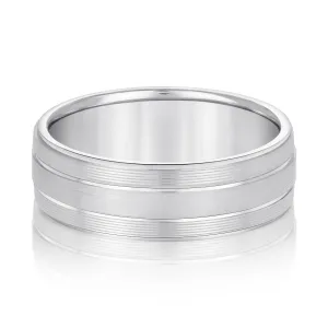 Men's Classic Ridged Edge Wedding Band