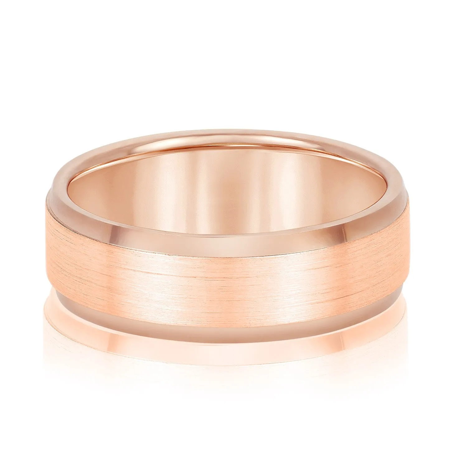 Men's Comfort Fit Brushed Bevel Edge Classic Band