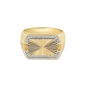Men's fashion ring with CZ in 10kt Gold