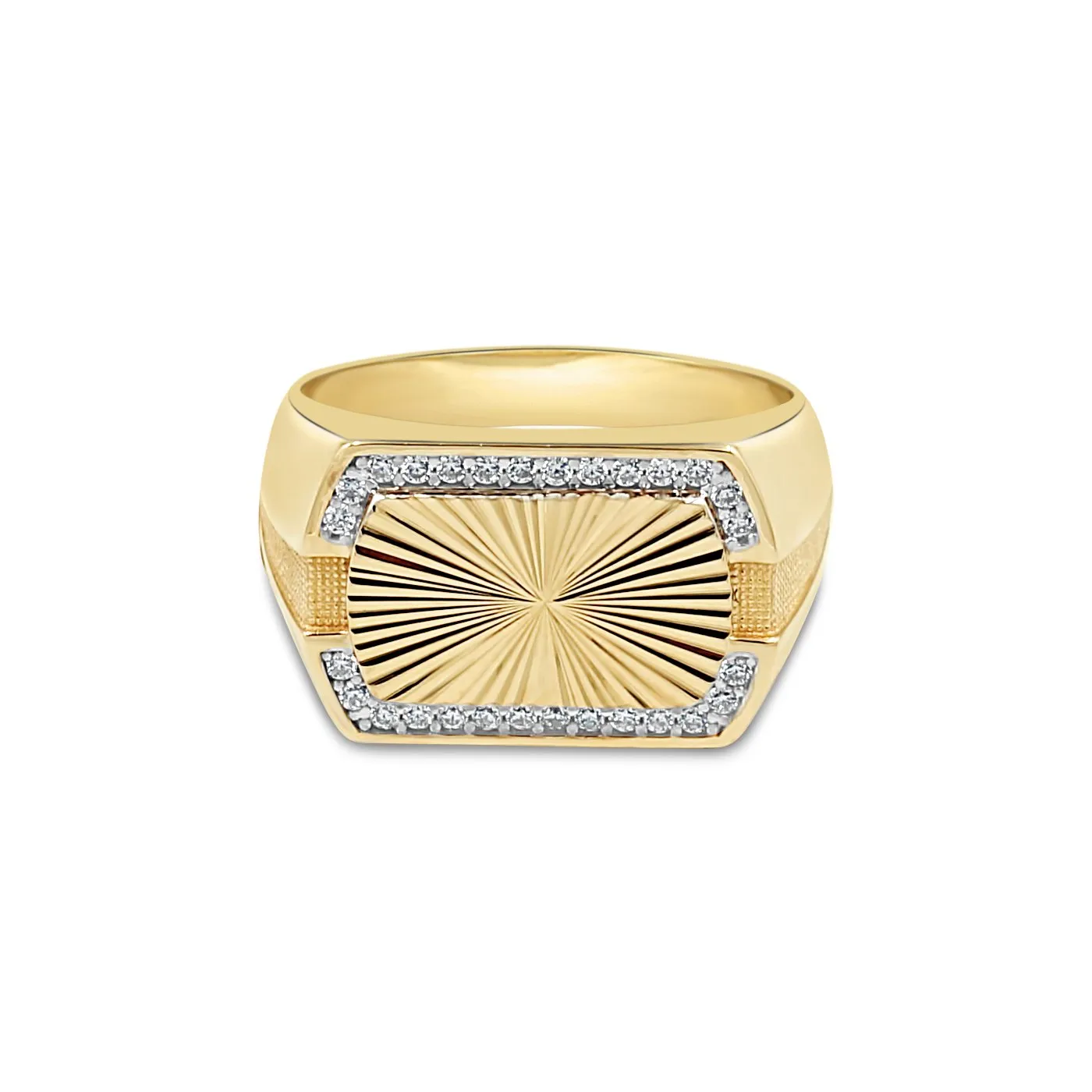 Men's fashion ring with CZ in 10kt Gold