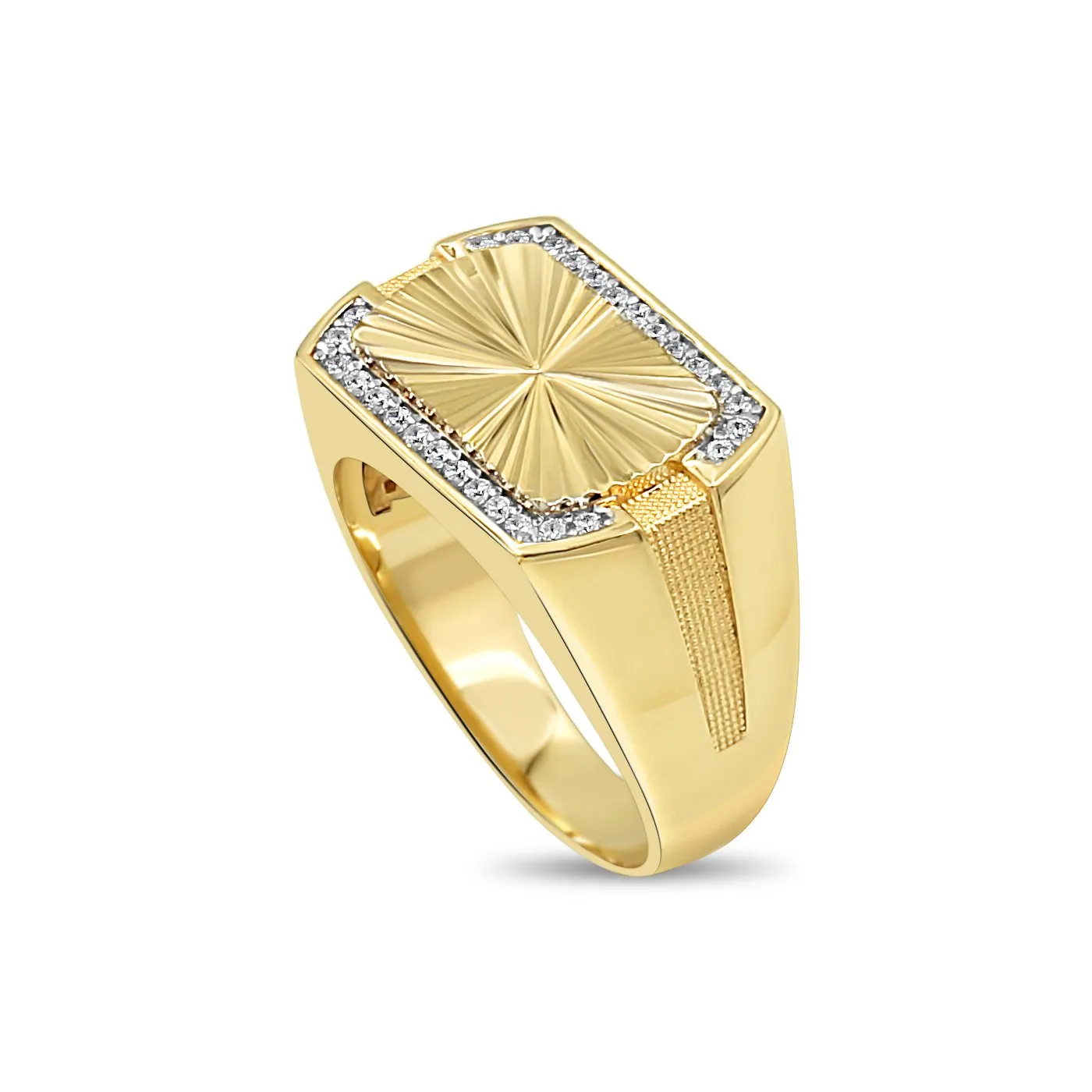 Men's fashion ring with CZ in 10kt Gold