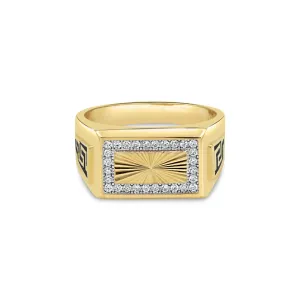 Men's Fashion ring with CZ in 14kt Gold