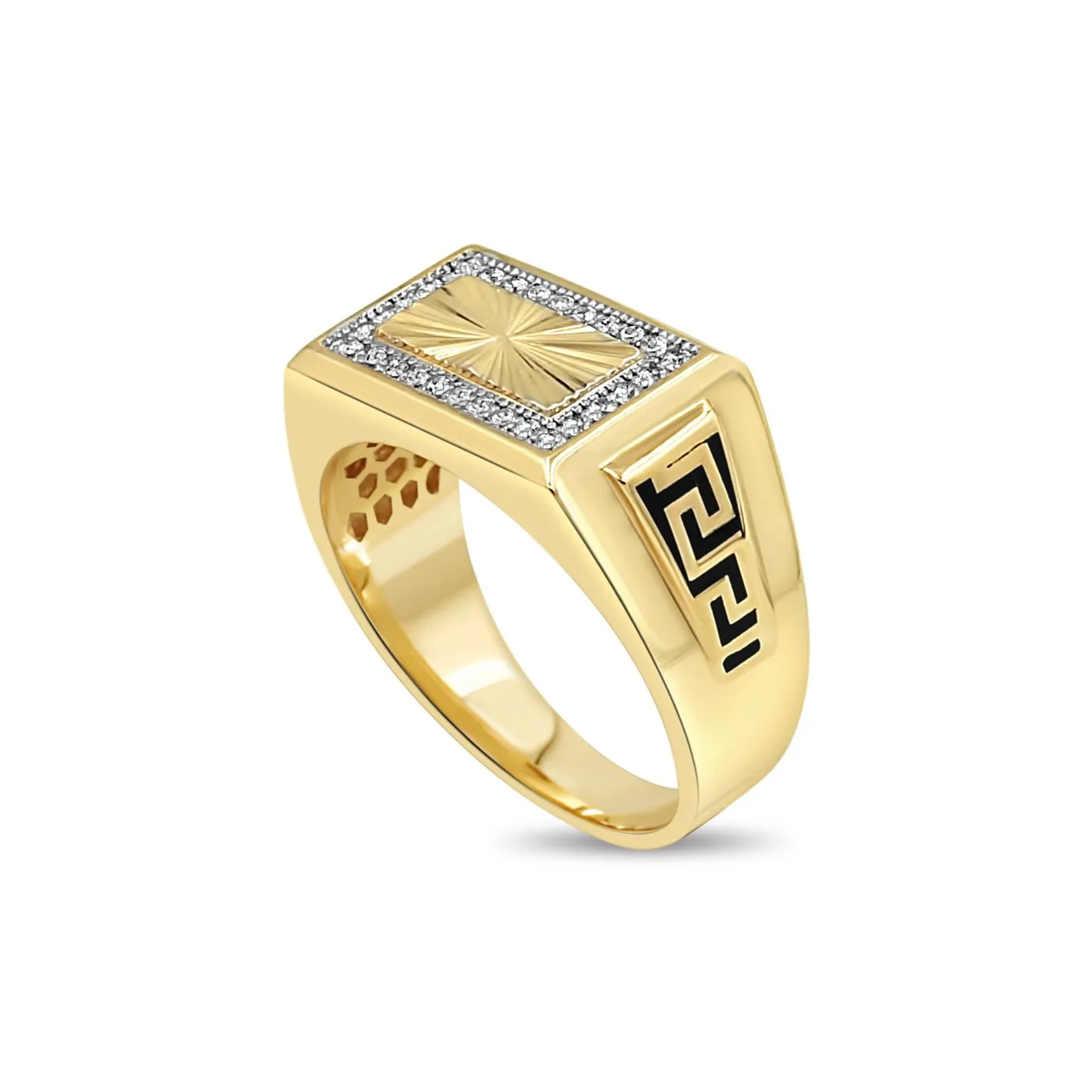 Men's Fashion ring with CZ in 14kt Gold