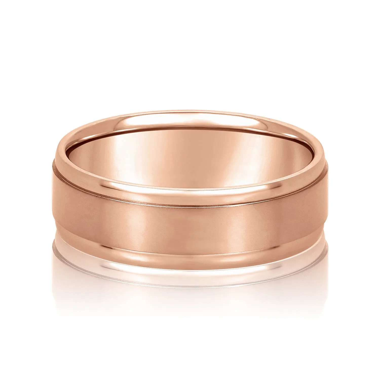 Men's Flat Wedding Band with Step Edge