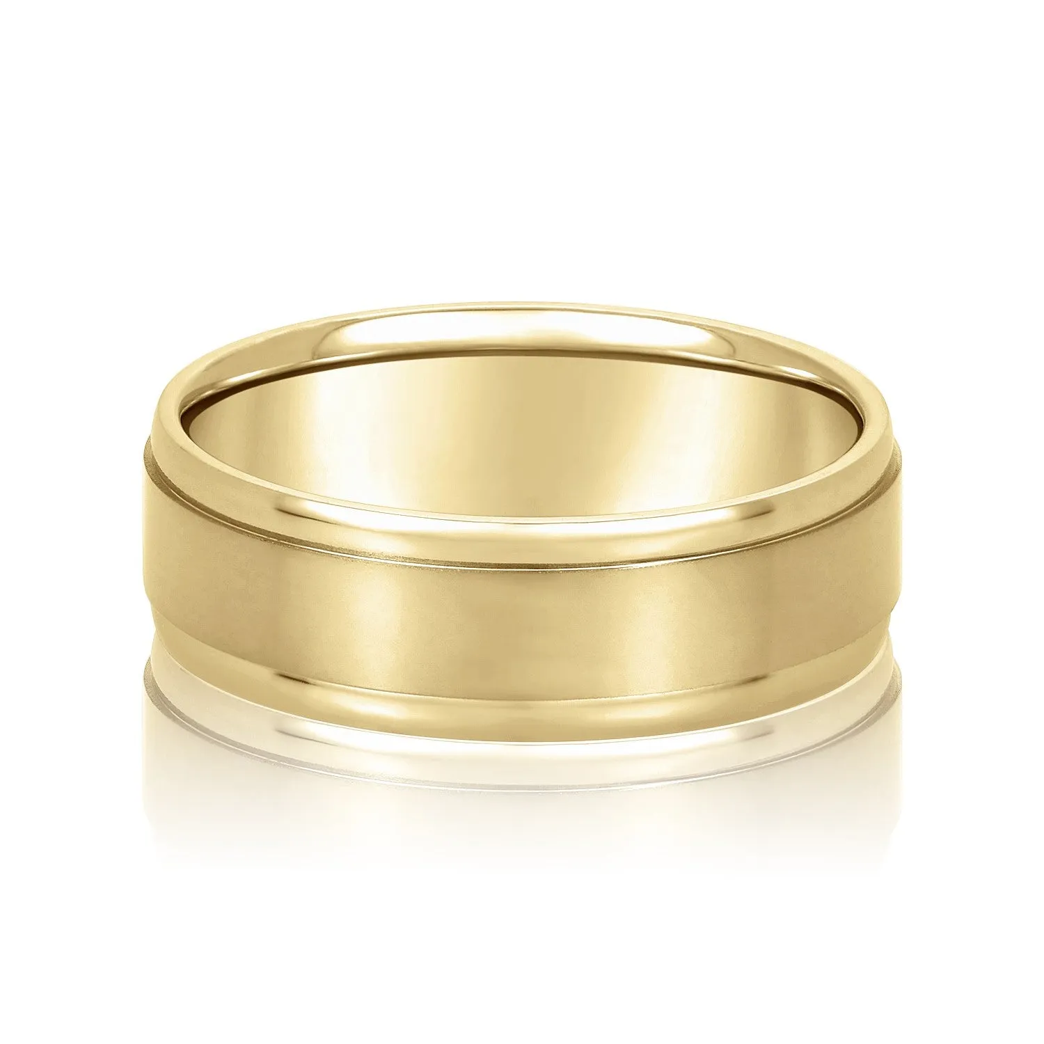 Men's Flat Wedding Band with Step Edge