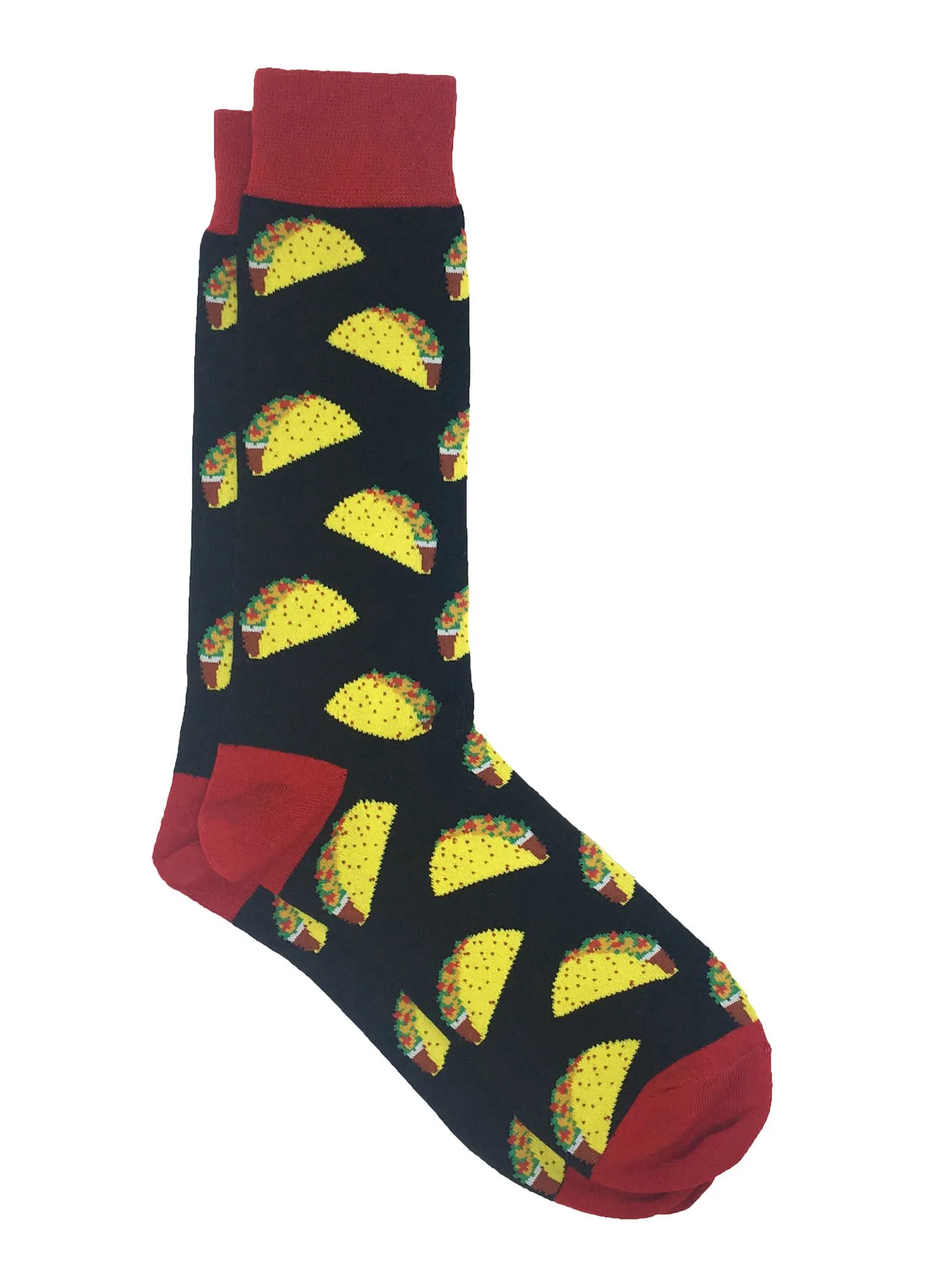 Men's Green Avocados & All-Over Taco Novelty Dress Socks Food 2-Pair Set
