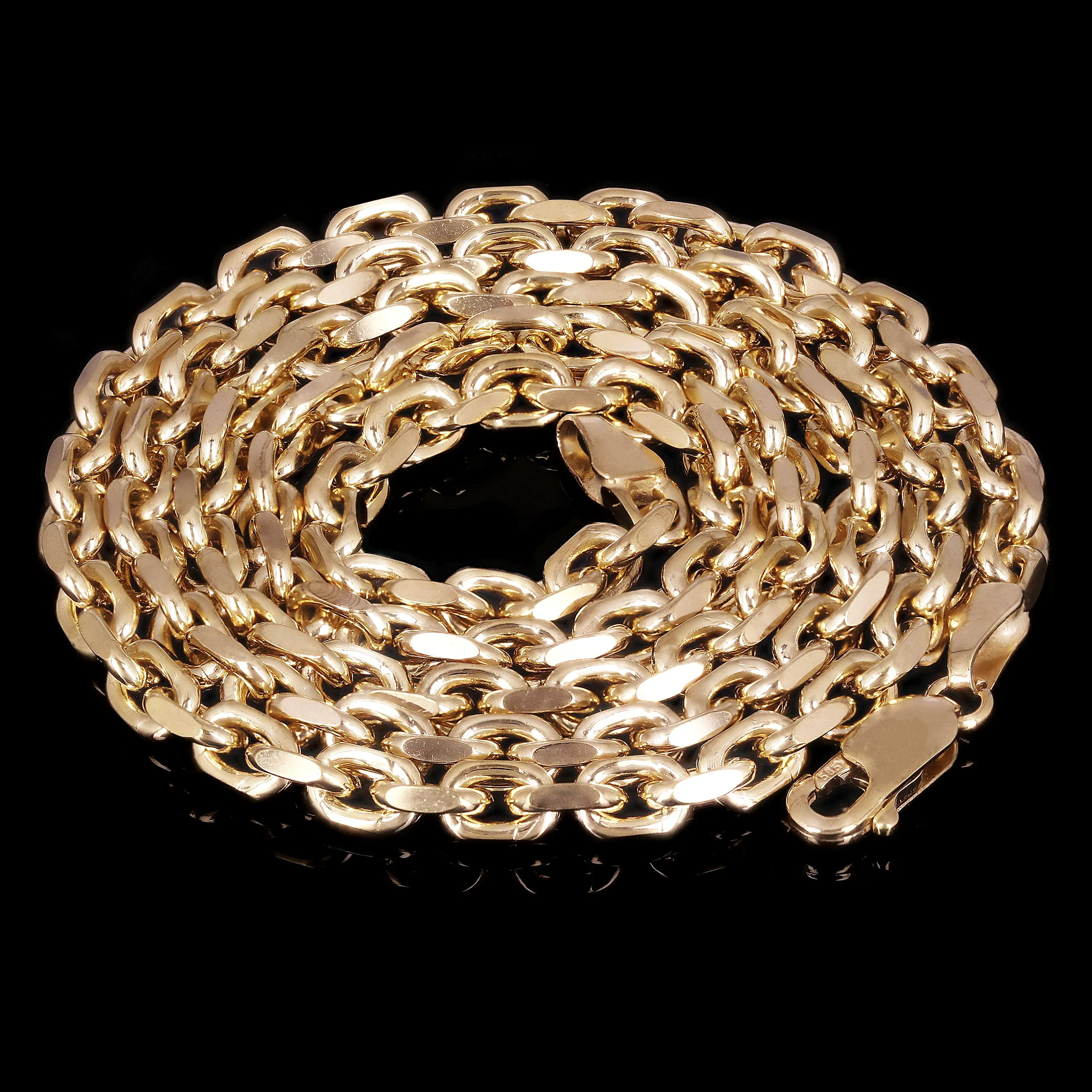 Men's Italian 14k Yellow Gold Solid Heavy Link Chain Necklace 2.2mm - 5.9mm 18" - 28"