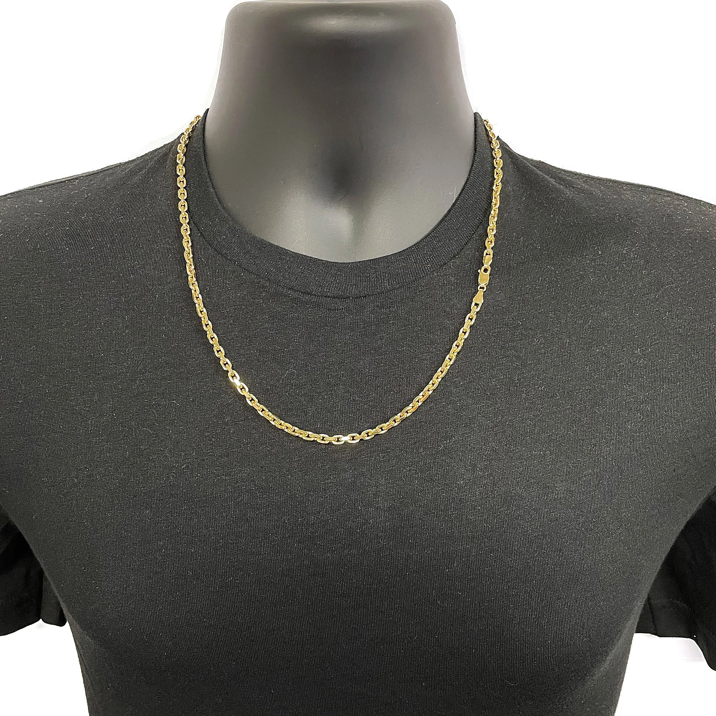 Men's Italian 14k Yellow Gold Solid Heavy Link Chain Necklace 2.2mm - 5.9mm 18" - 28"