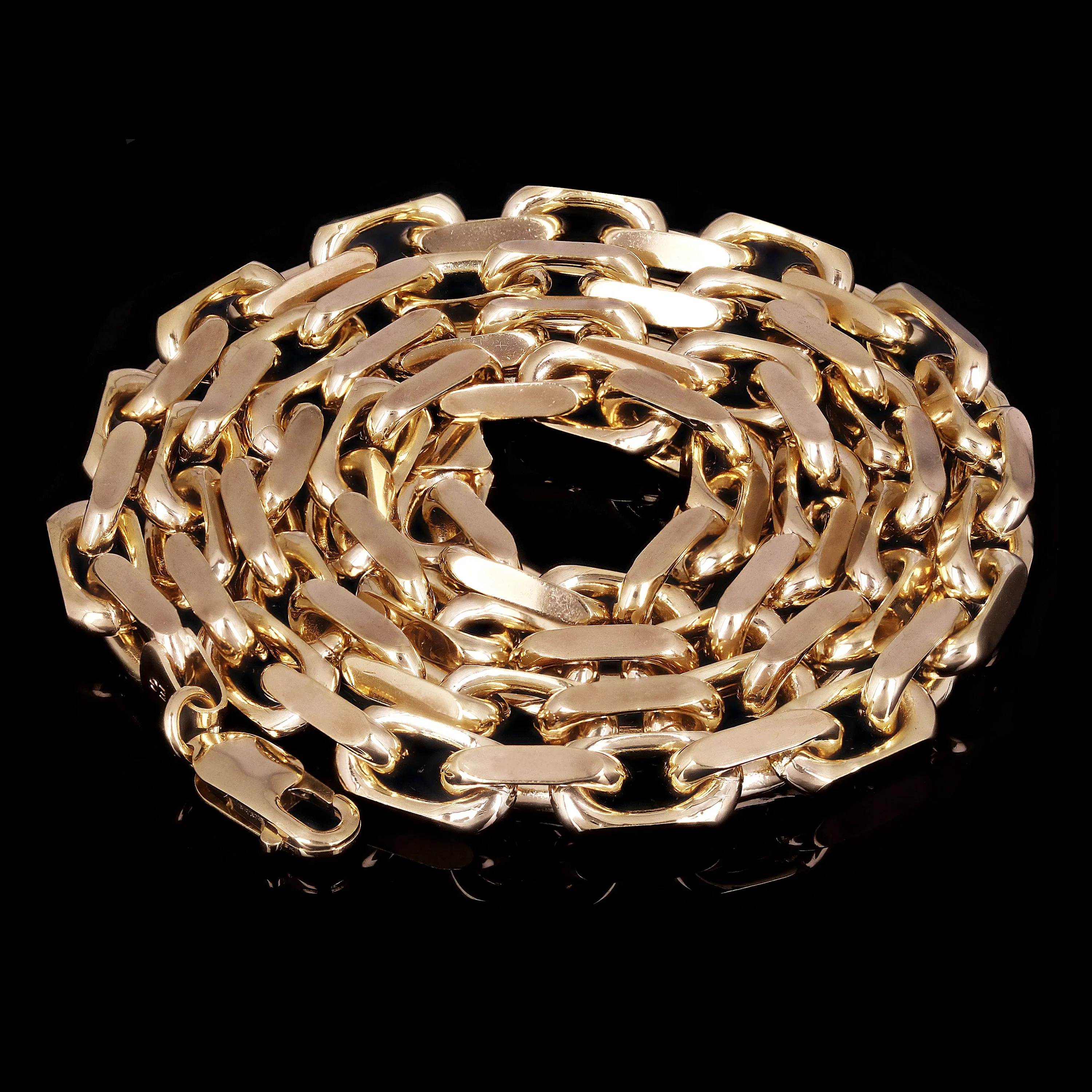 Men's Italian 14k Yellow Gold Solid Heavy Link Chain Necklace 2.2mm - 5.9mm 18" - 28"