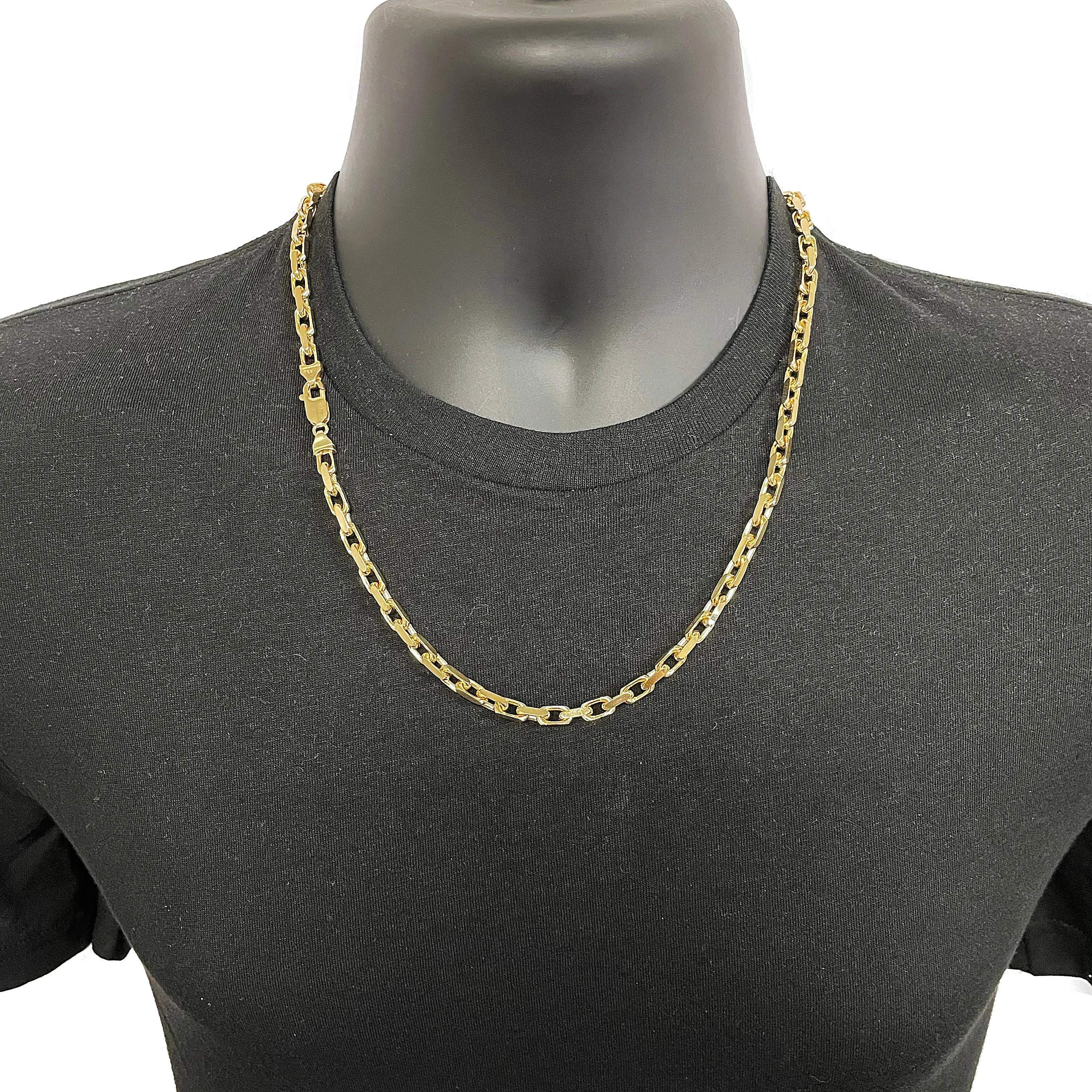 Men's Italian 14k Yellow Gold Solid Heavy Link Chain Necklace 2.2mm - 5.9mm 18" - 28"