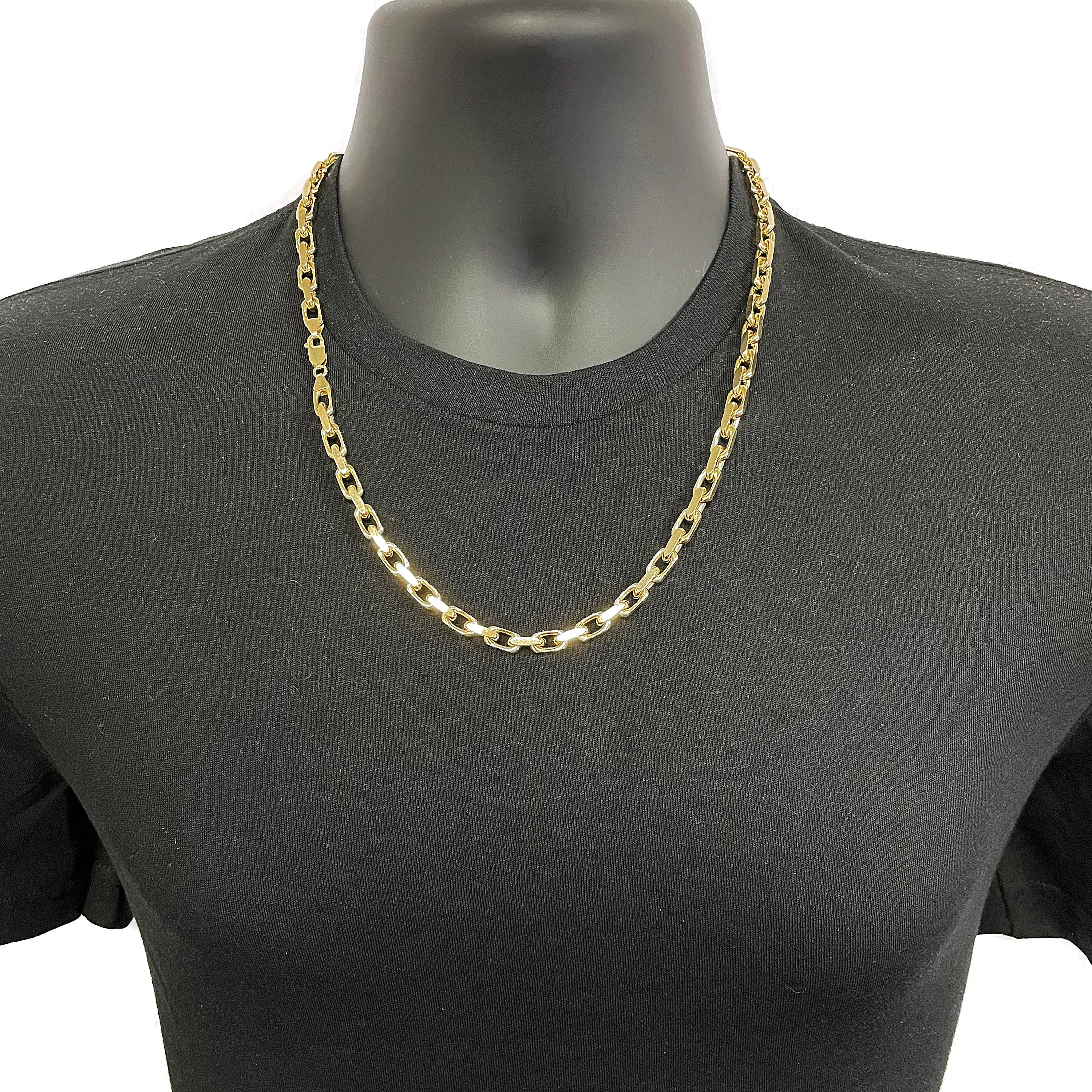 Men's Italian 14k Yellow Gold Solid Heavy Link Chain Necklace 2.2mm - 5.9mm 18" - 28"