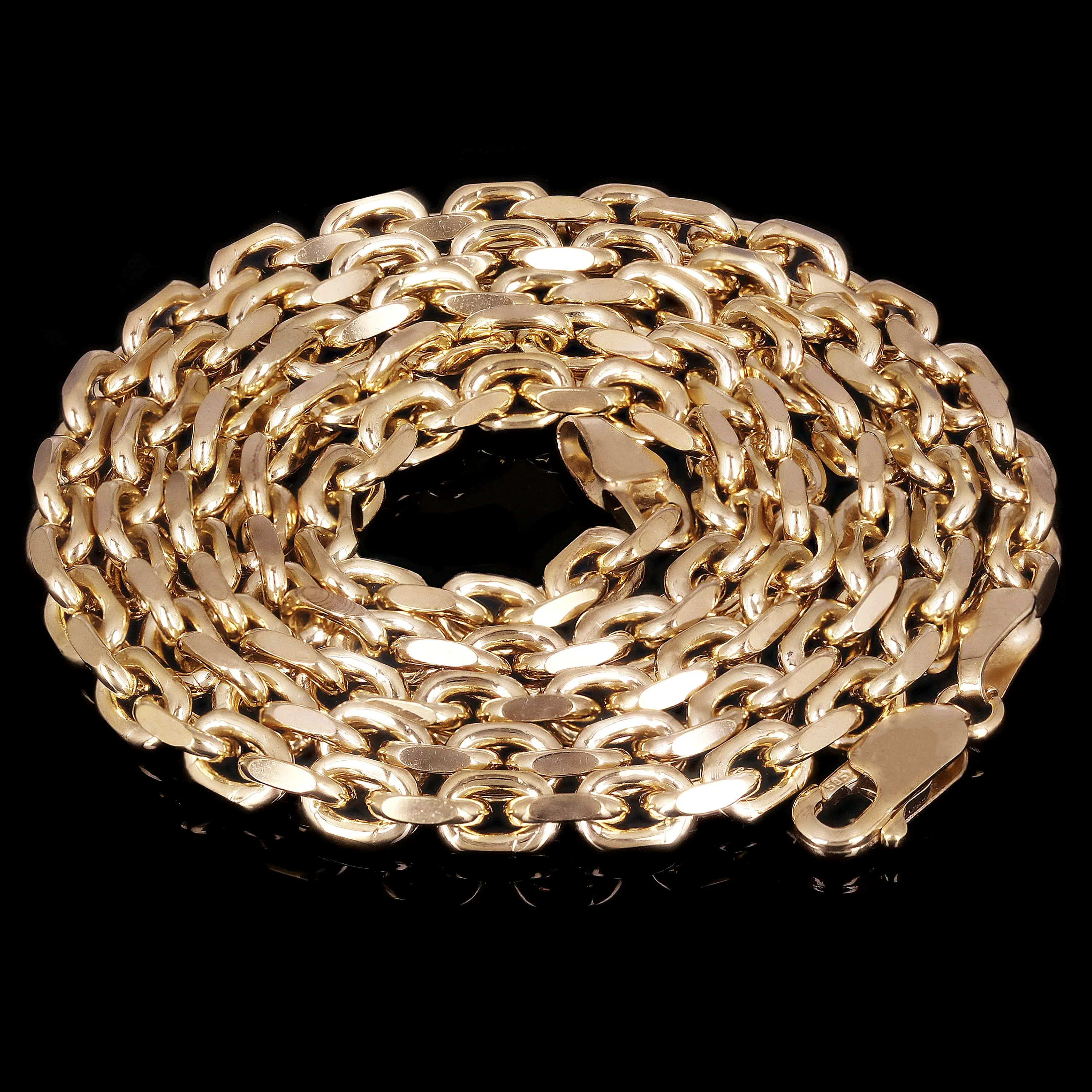 Men's Italian 14k Yellow Gold Solid Heavy Link Chain Necklace 2.2mm - 5.9mm 18" - 28"