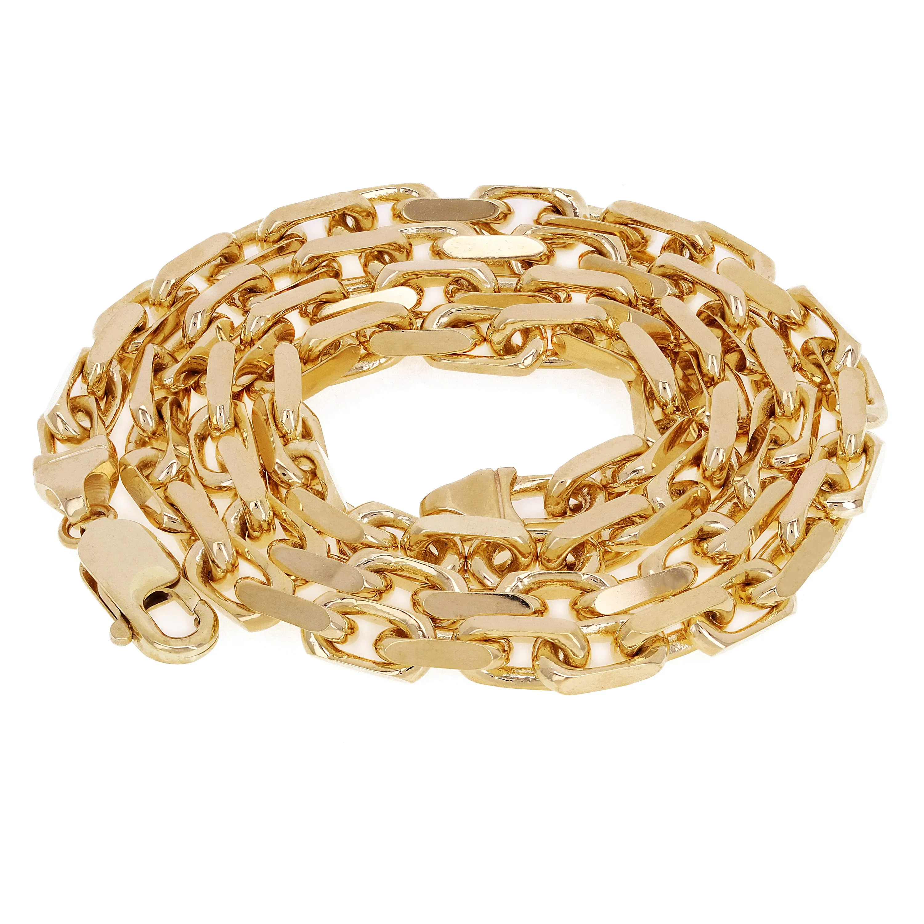 Men's Italian 14k Yellow Gold Solid Heavy Link Chain Necklace 2.2mm - 5.9mm 18" - 28"