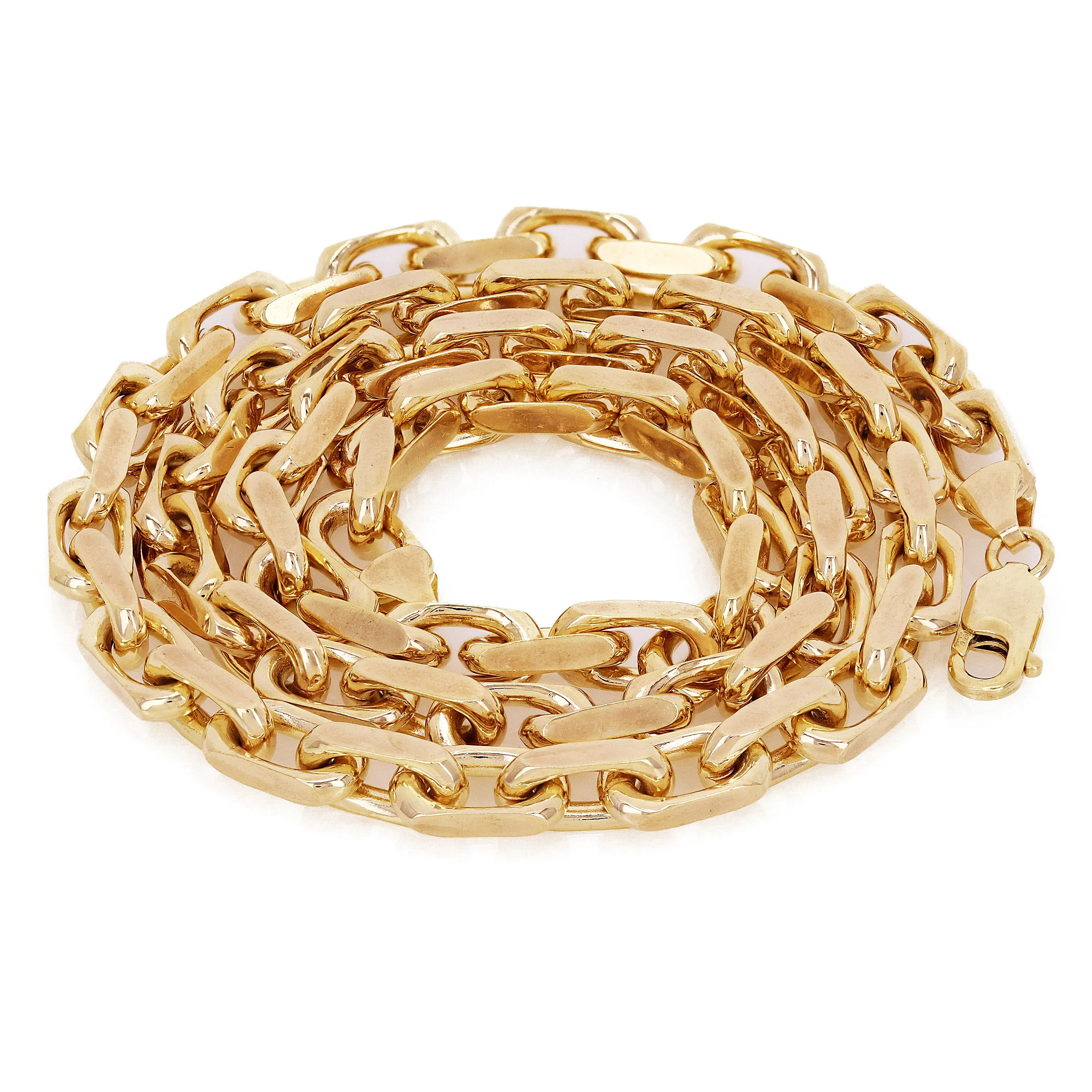 Men's Italian 14k Yellow Gold Solid Heavy Link Chain Necklace 2.2mm - 5.9mm 18" - 28"