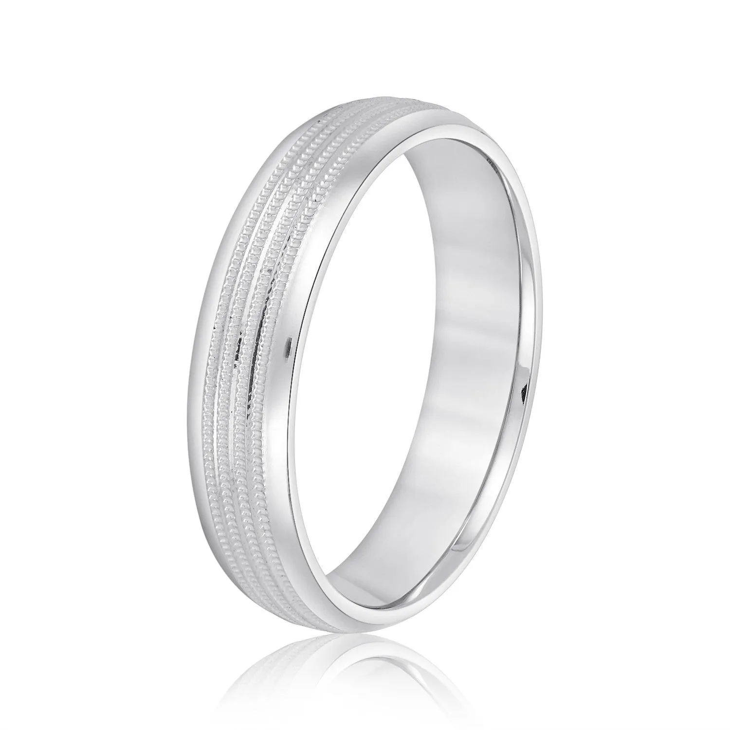 Men's Multi Milgrain Rows Inlay Wedding Band
