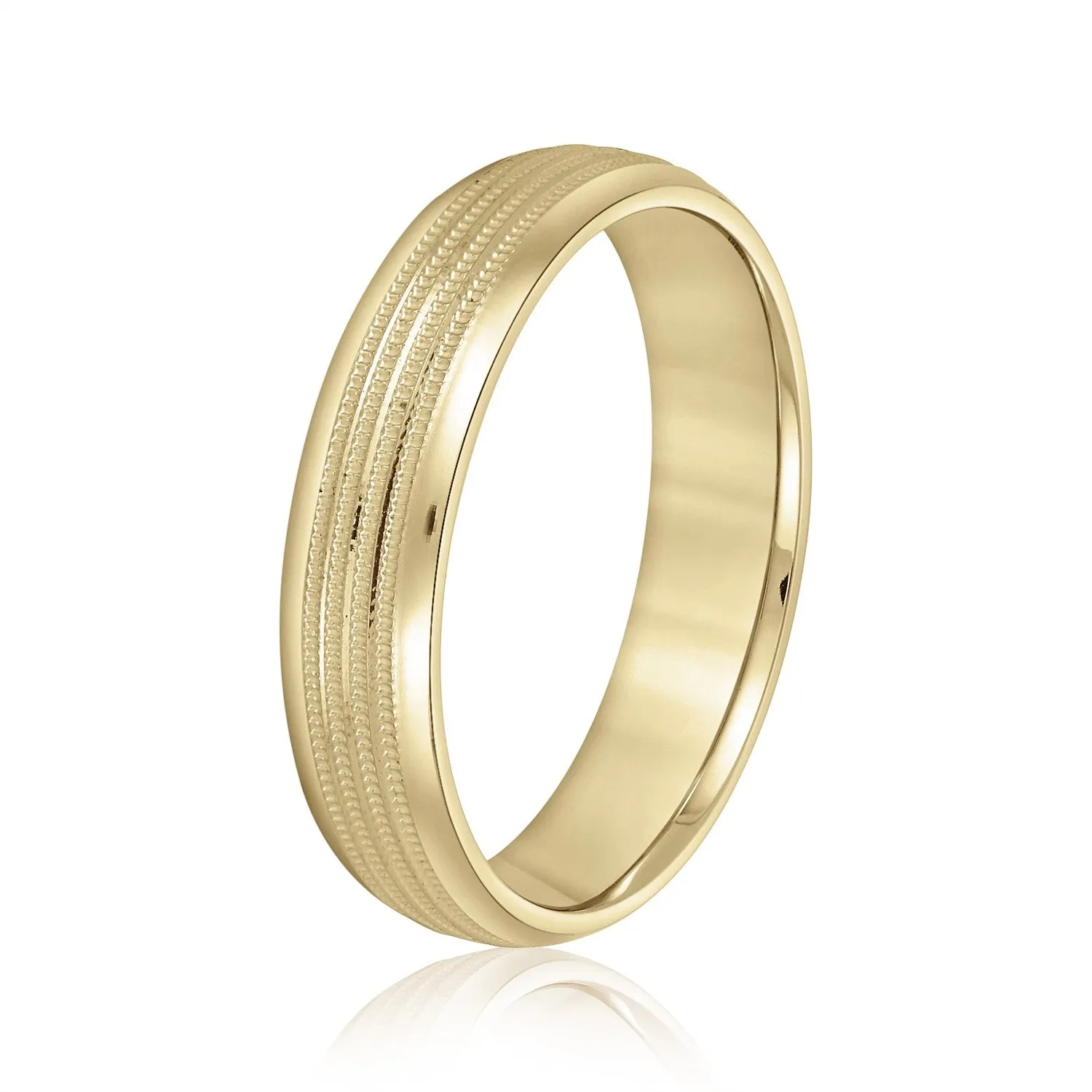 Men's Multi Milgrain Rows Inlay Wedding Band