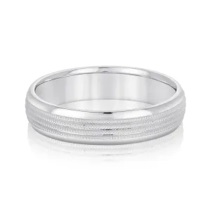 Men's Multi Milgrain Rows Inlay Wedding Band
