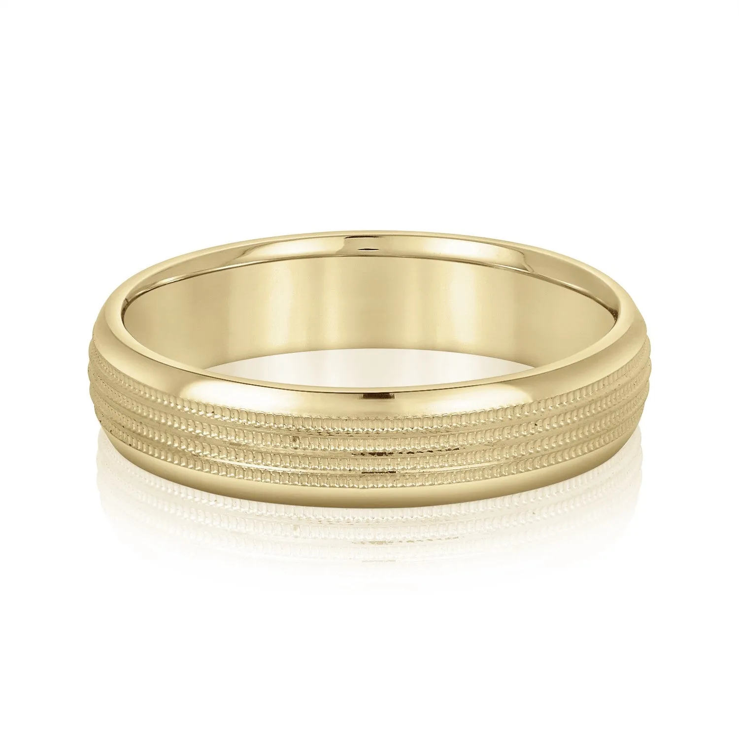 Men's Multi Milgrain Rows Inlay Wedding Band