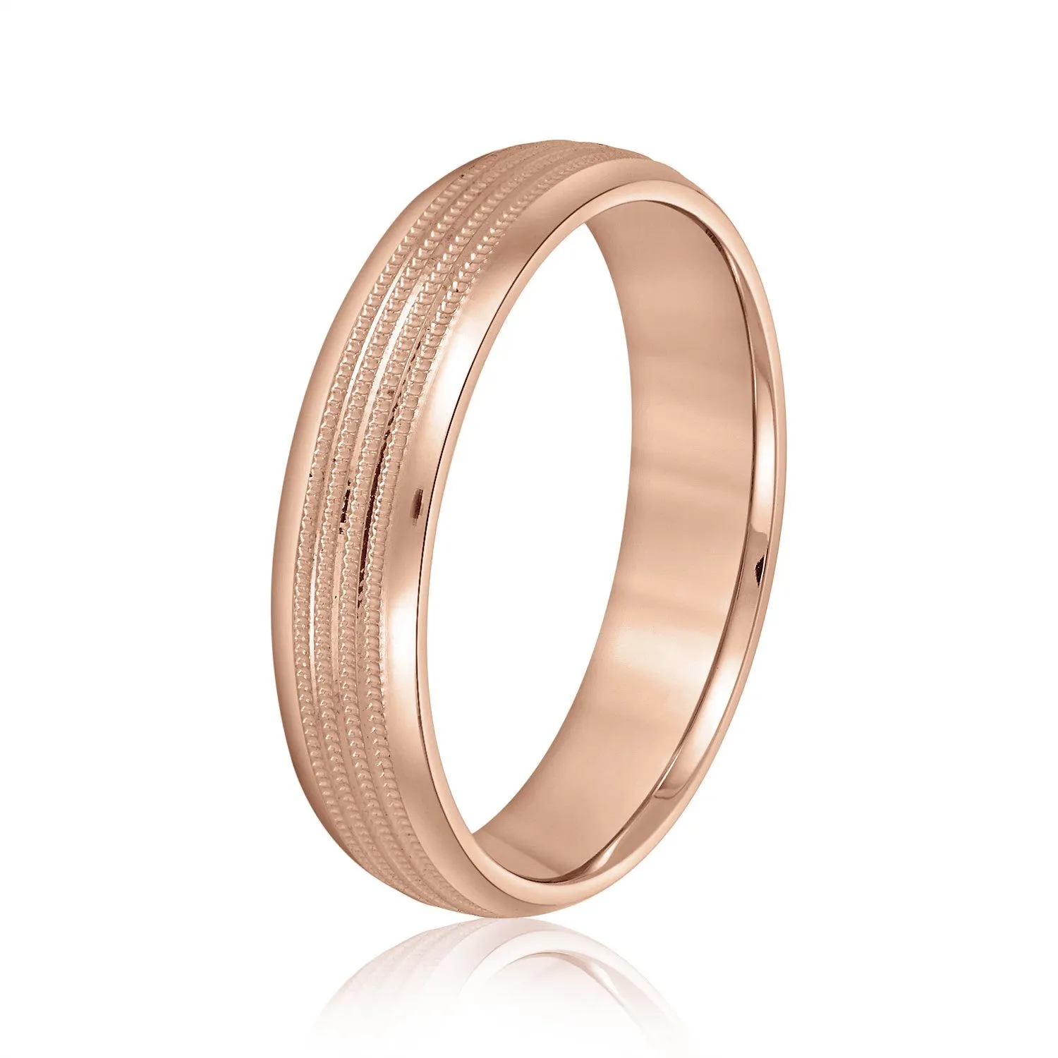 Men's Multi Milgrain Rows Inlay Wedding Band