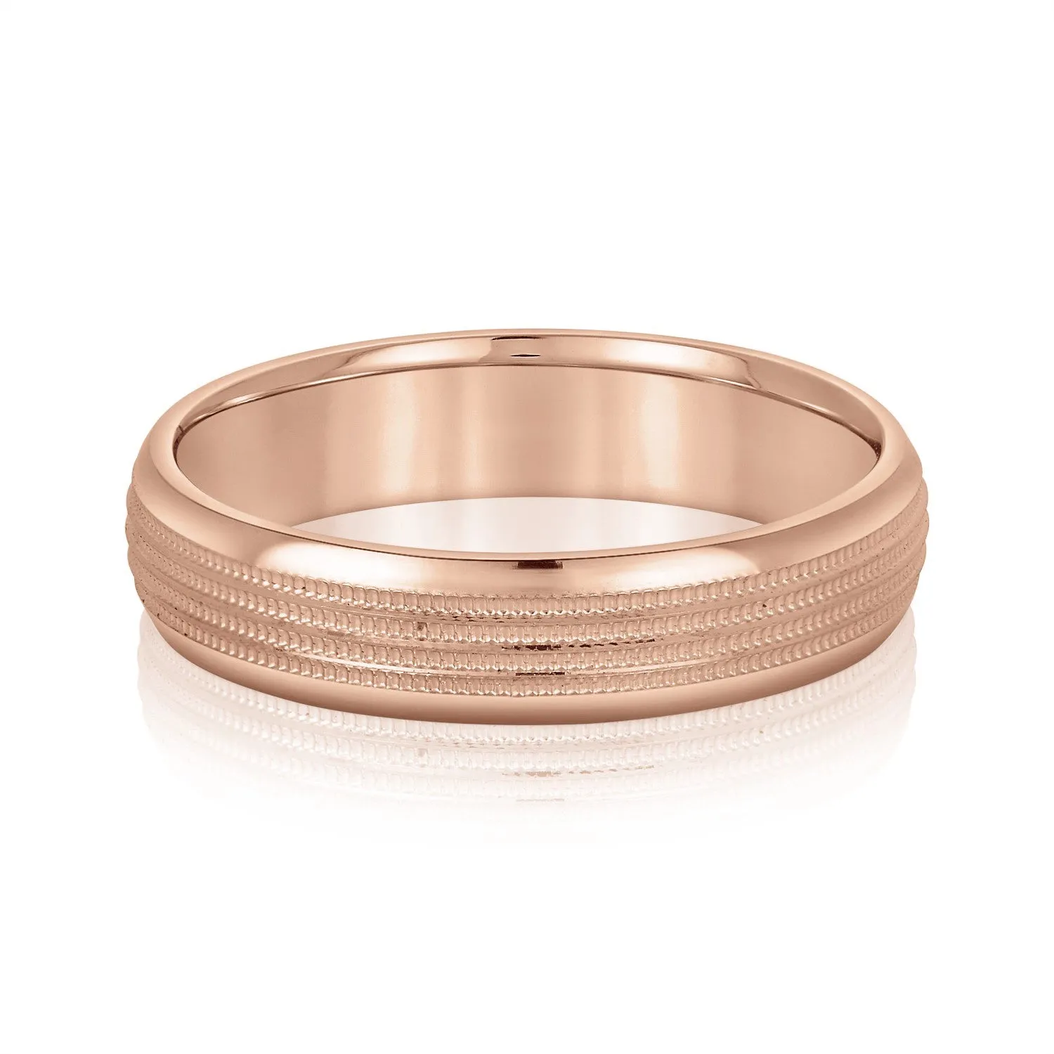 Men's Multi Milgrain Rows Inlay Wedding Band