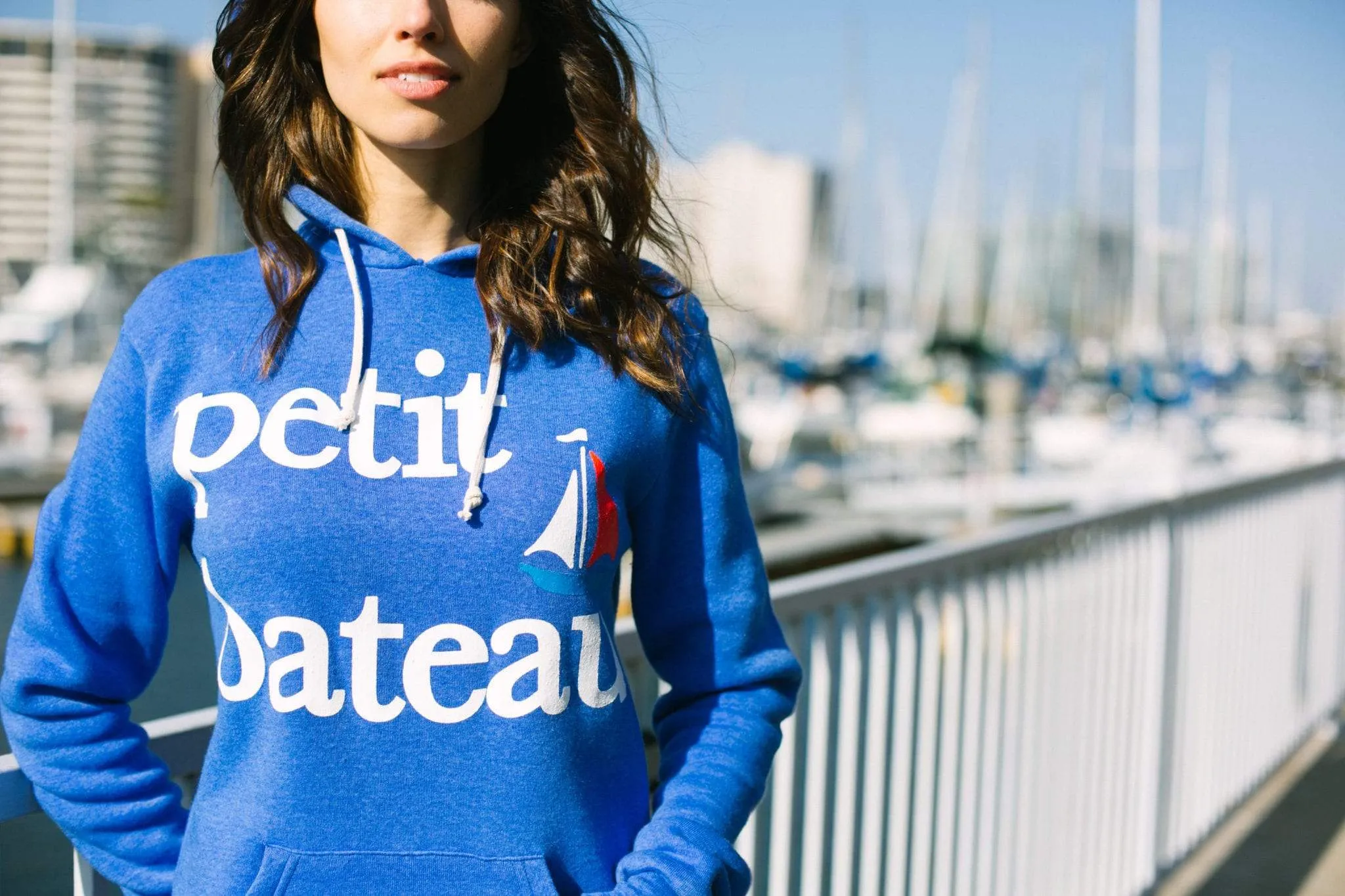 Men's Petit Bateau Light Blue Pullover Hoodie