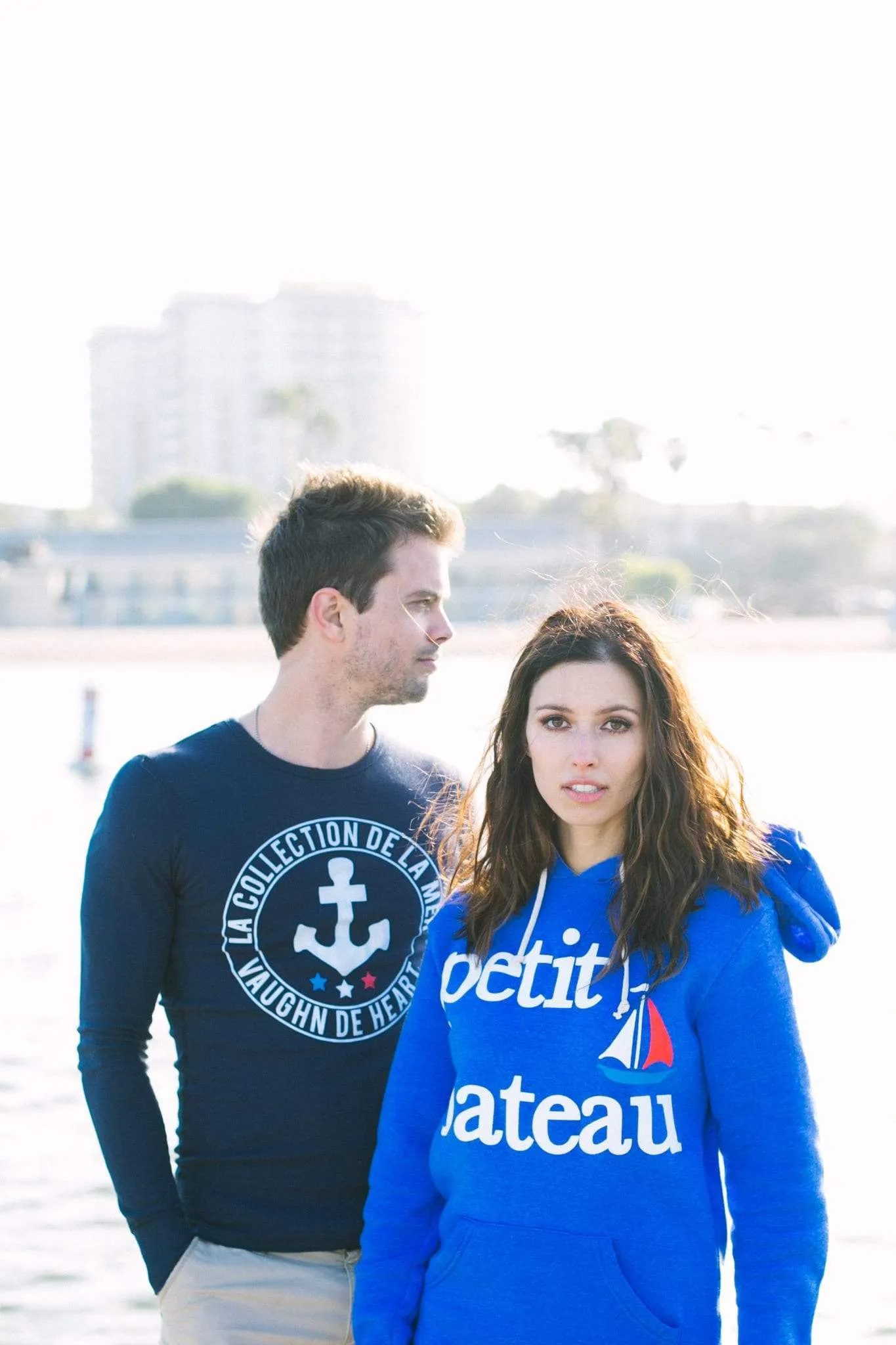 Men's Petit Bateau Light Blue Pullover Hoodie