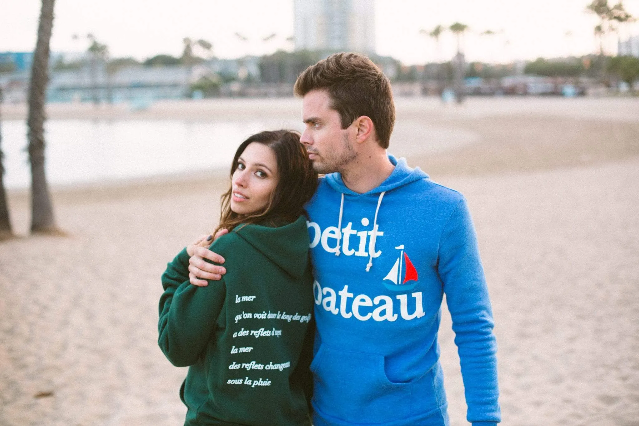 Men's Petit Bateau Light Blue Pullover Hoodie