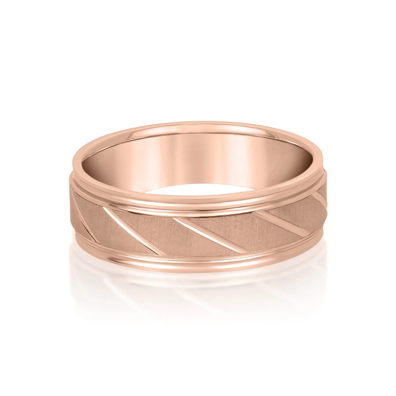 Men's Slant Patterned Wedding Band