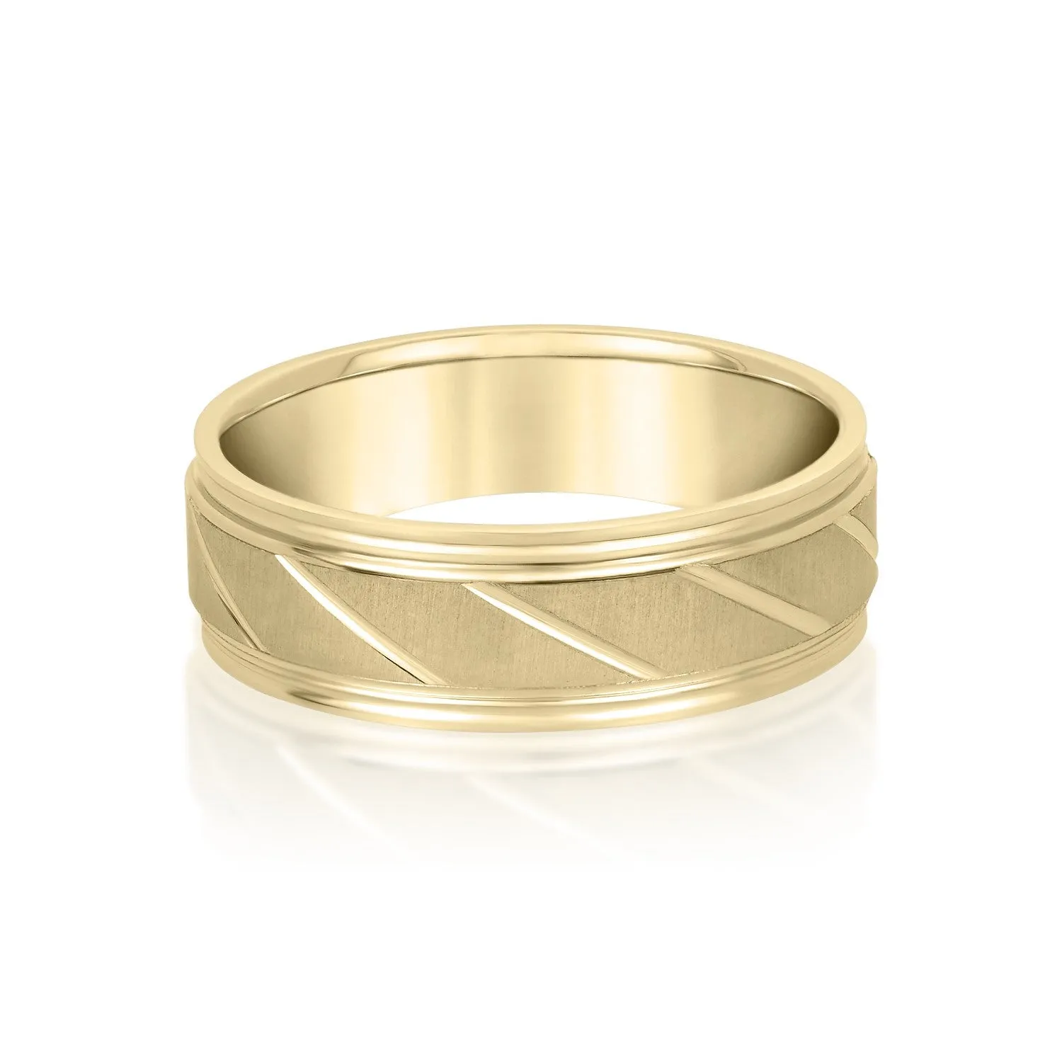 Men's Slant Patterned Wedding Band