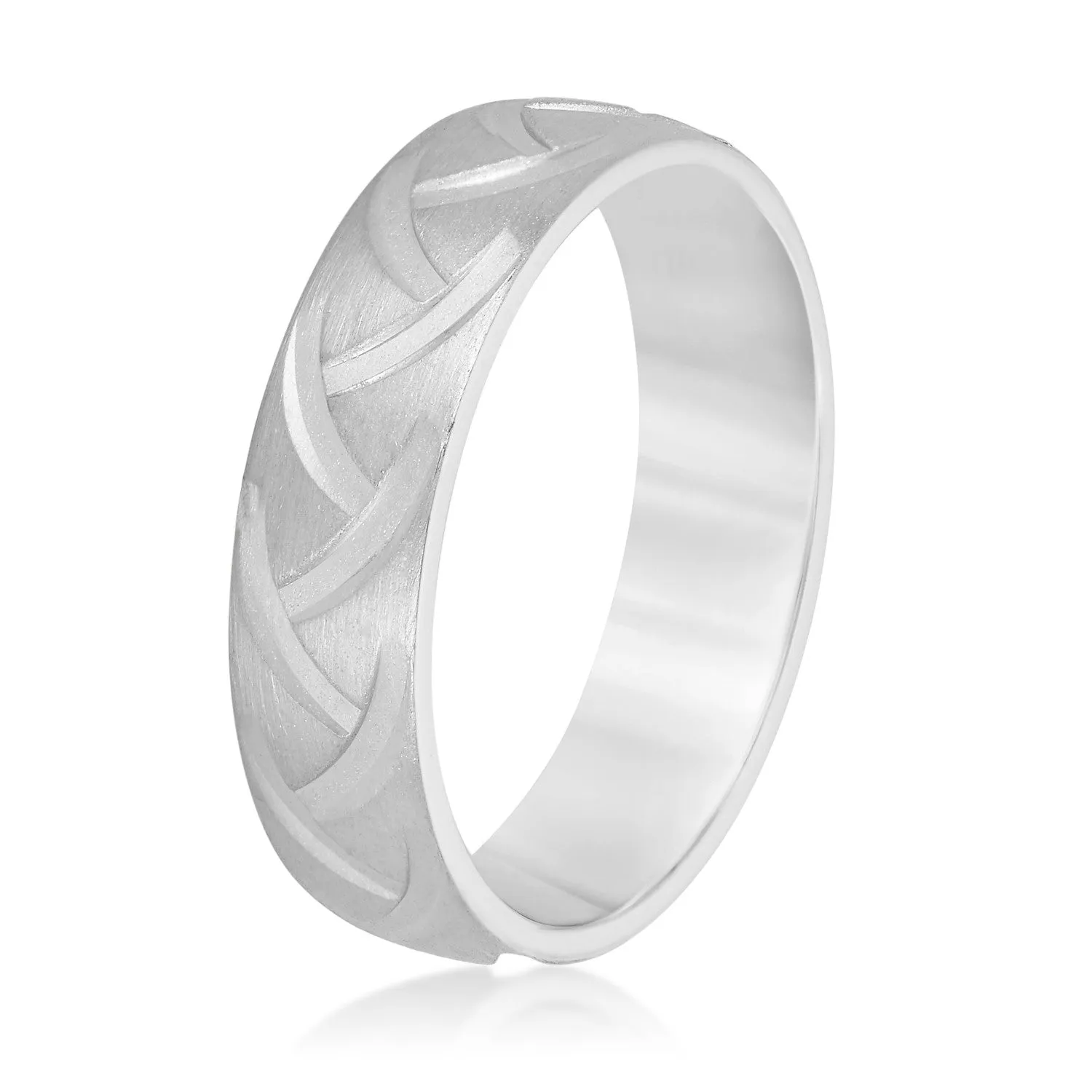 Men's Wedding Band with Braided Design Texture