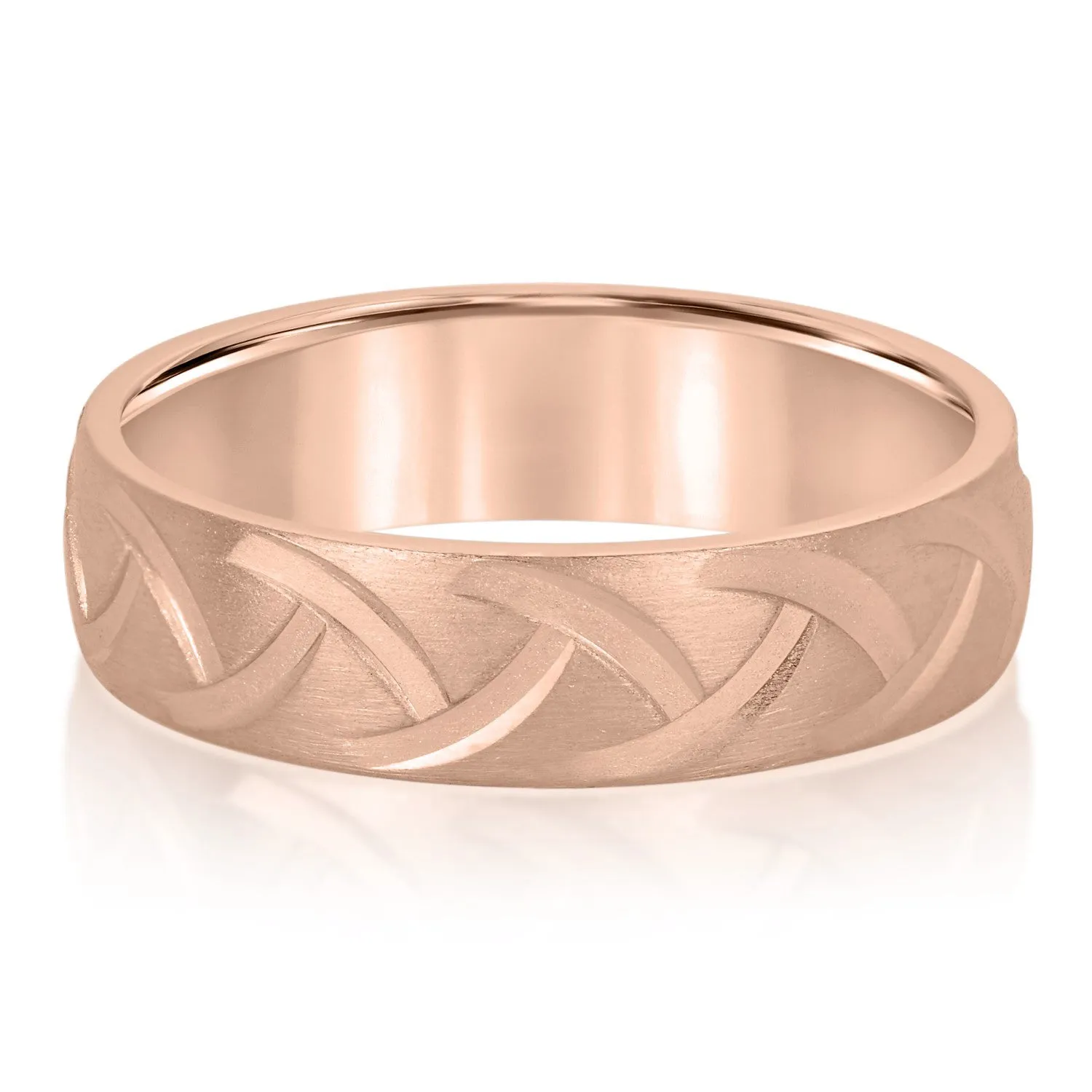 Men's Wedding Band with Braided Design Texture