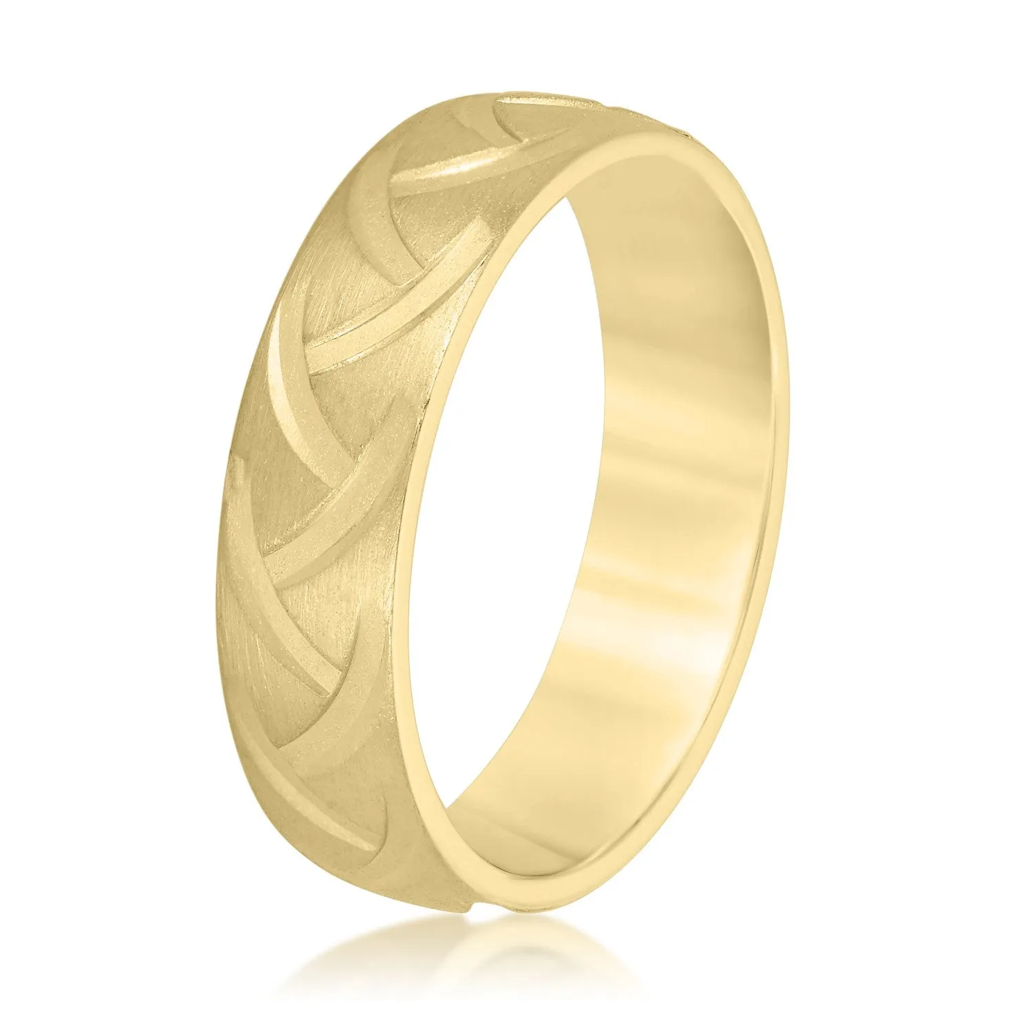 Men's Wedding Band with Braided Design Texture