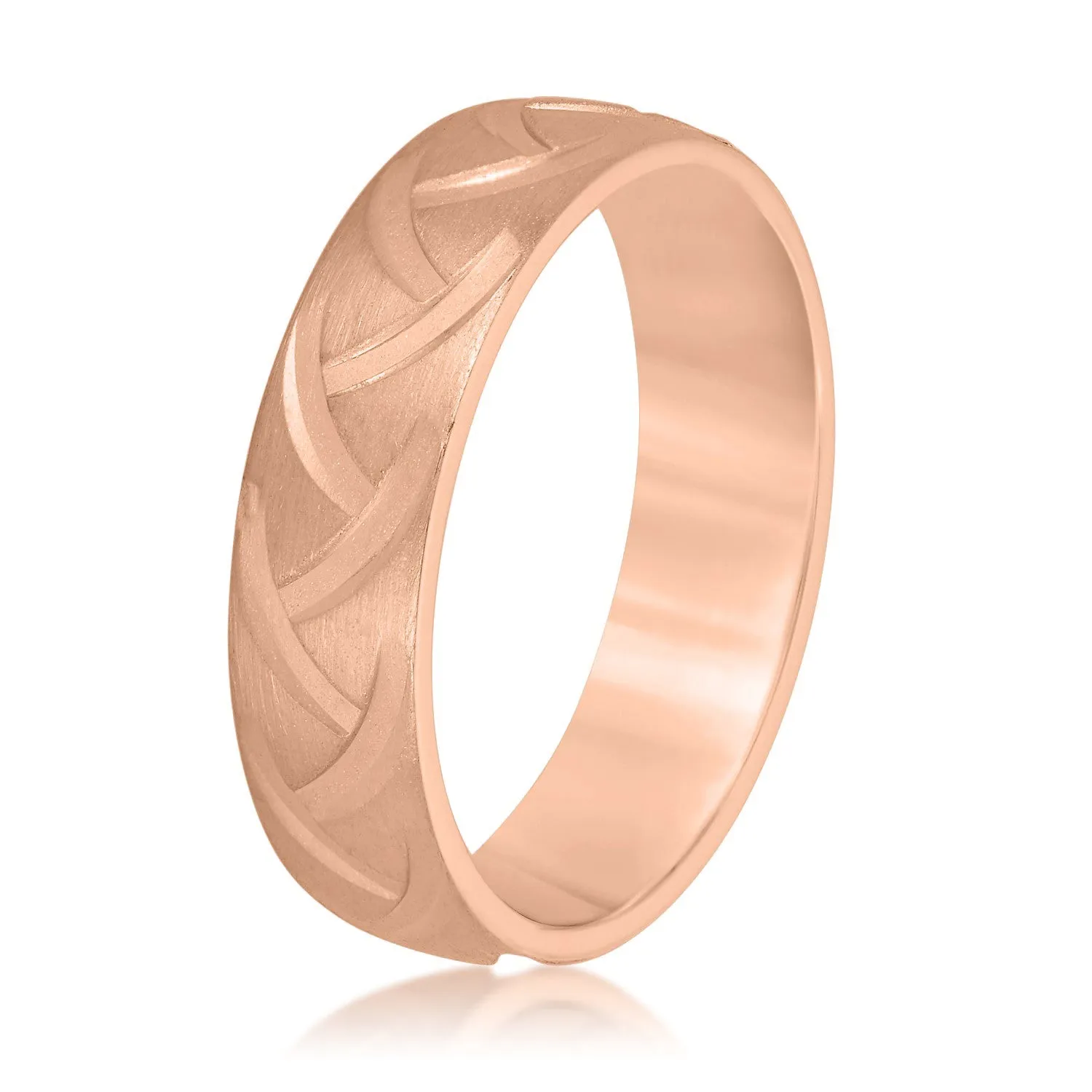 Men's Wedding Band with Braided Design Texture