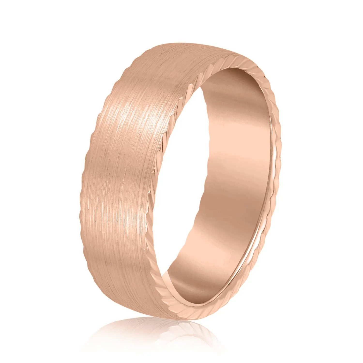 Men's Zig Zag Side Wedding Band
