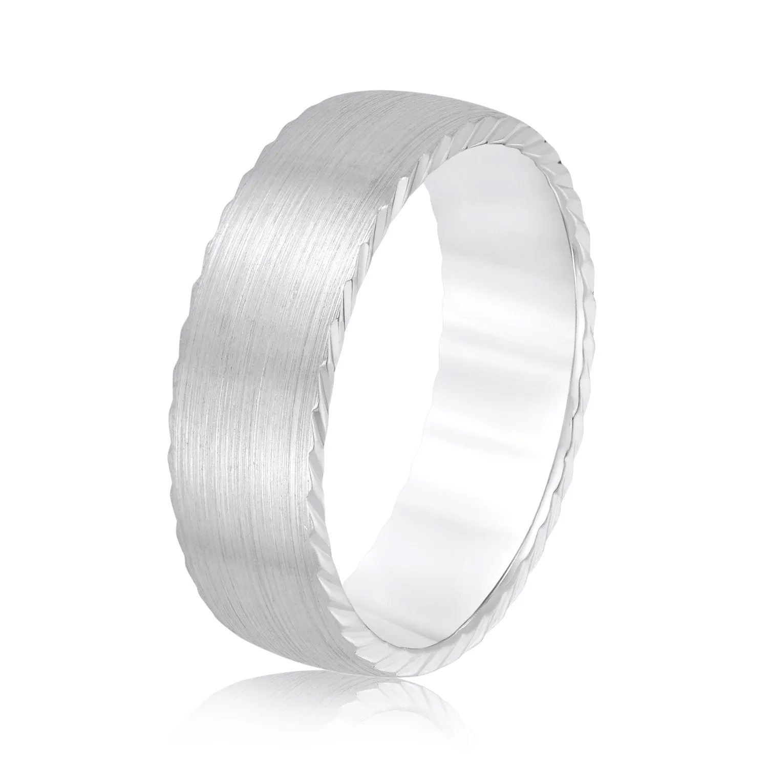 Men's Zig Zag Side Wedding Band